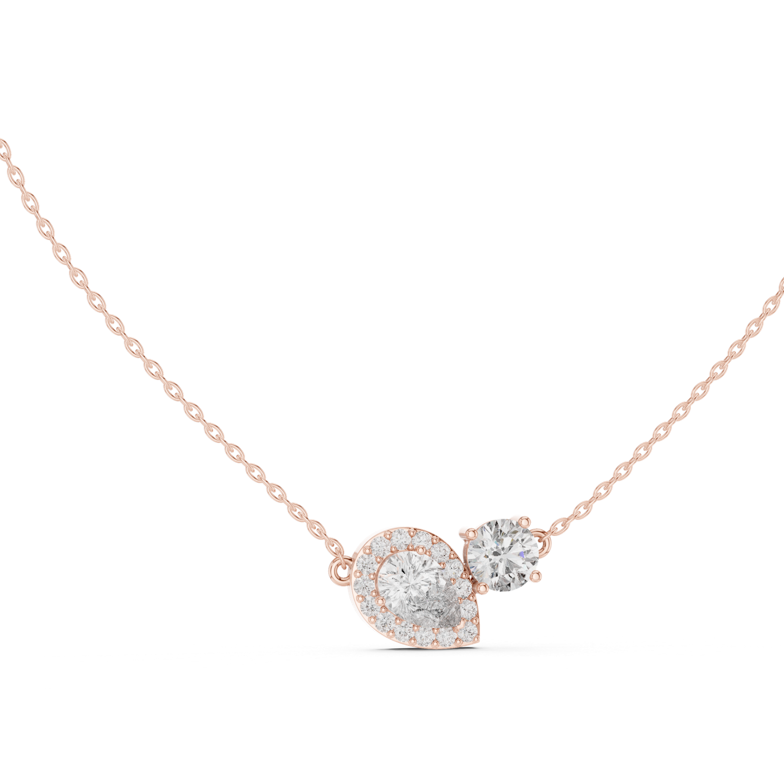 Elowen Pear Round Duo Pendant