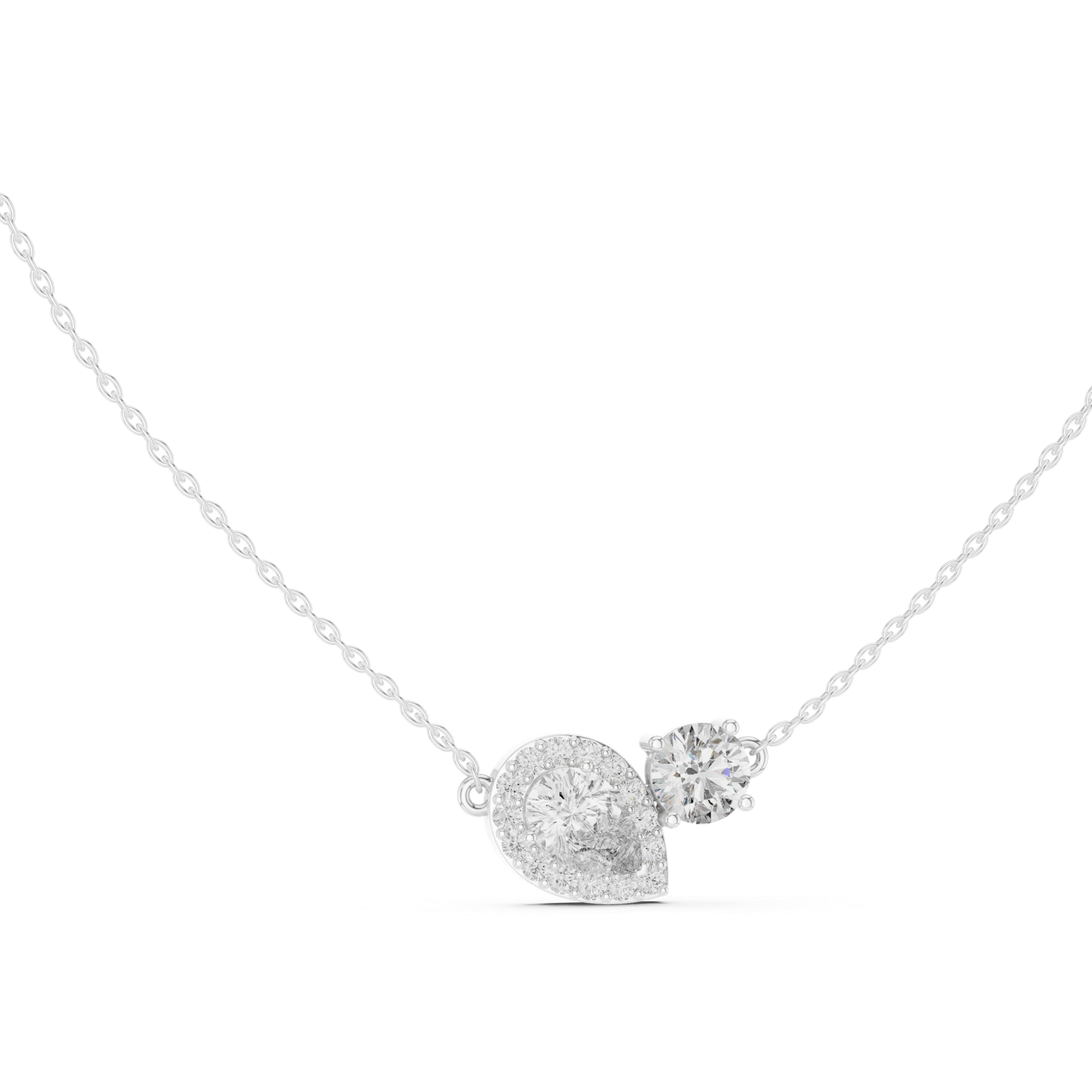 Elowen Pear Round Duo Pendant