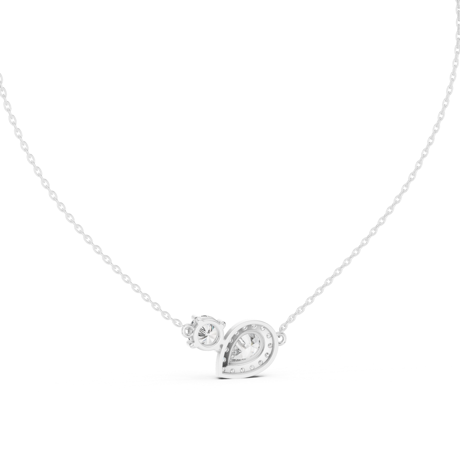 Elowen Pear Round Duo Pendant