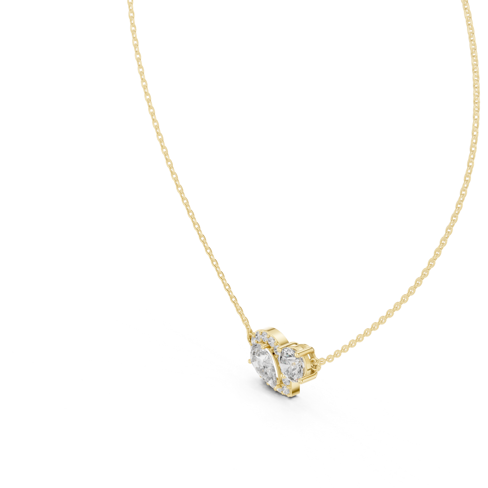 Elowen Pear Round Duo Pendant