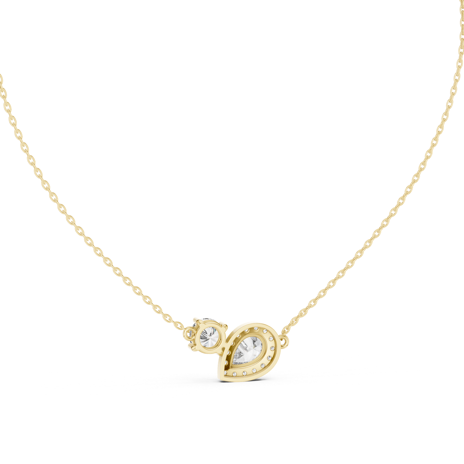 Elowen Pear Round Duo Pendant