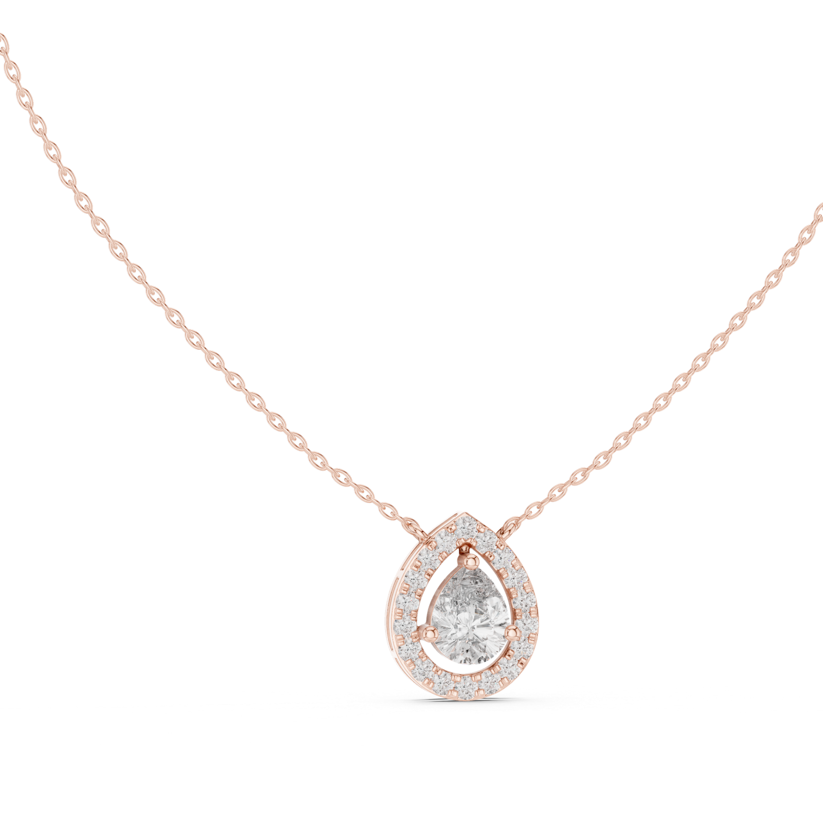 Aveline Pear Halo Pendant