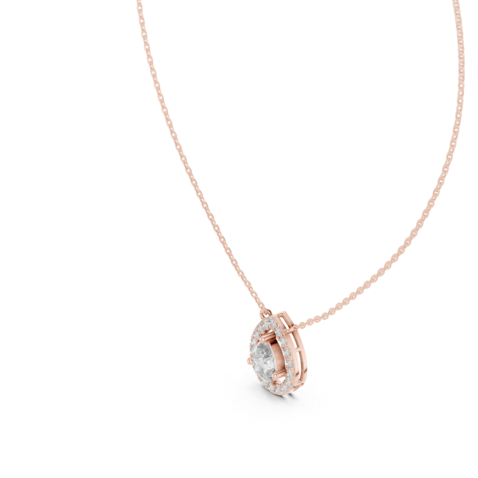 Aveline Pear Halo Pendant