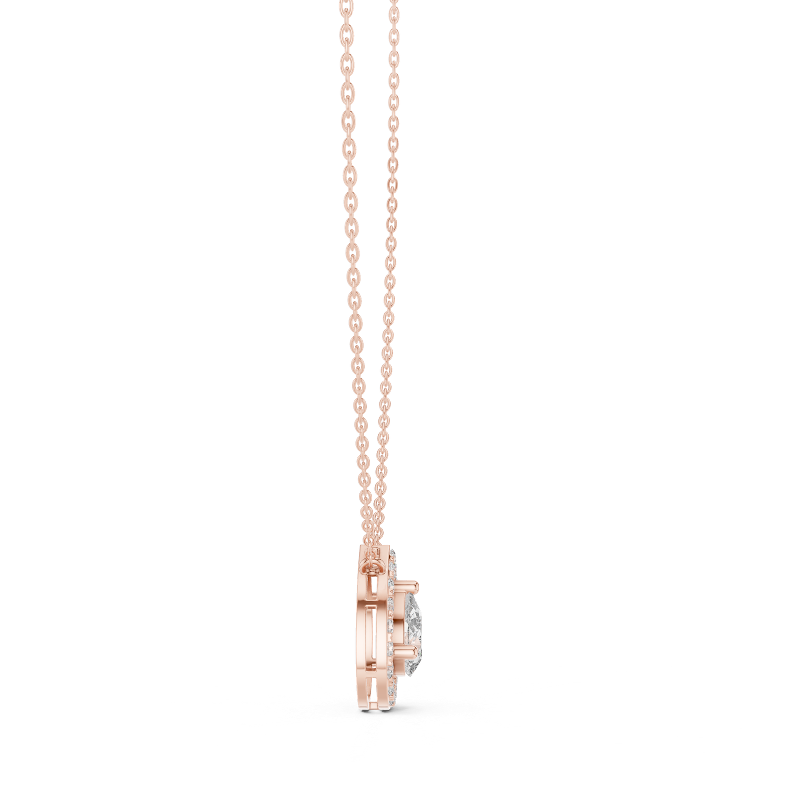 Aveline Pear Halo Pendant