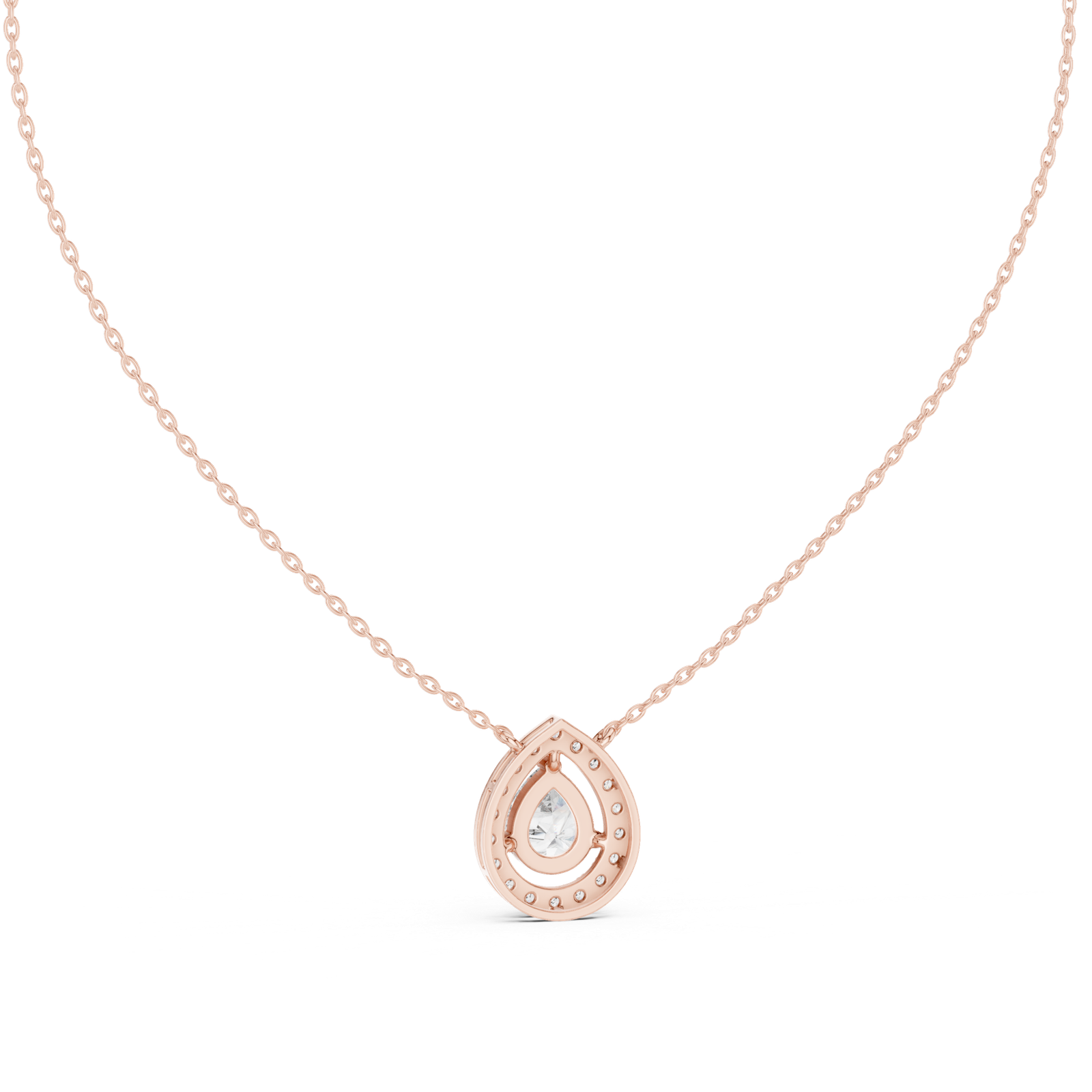 Aveline Pear Halo Pendant