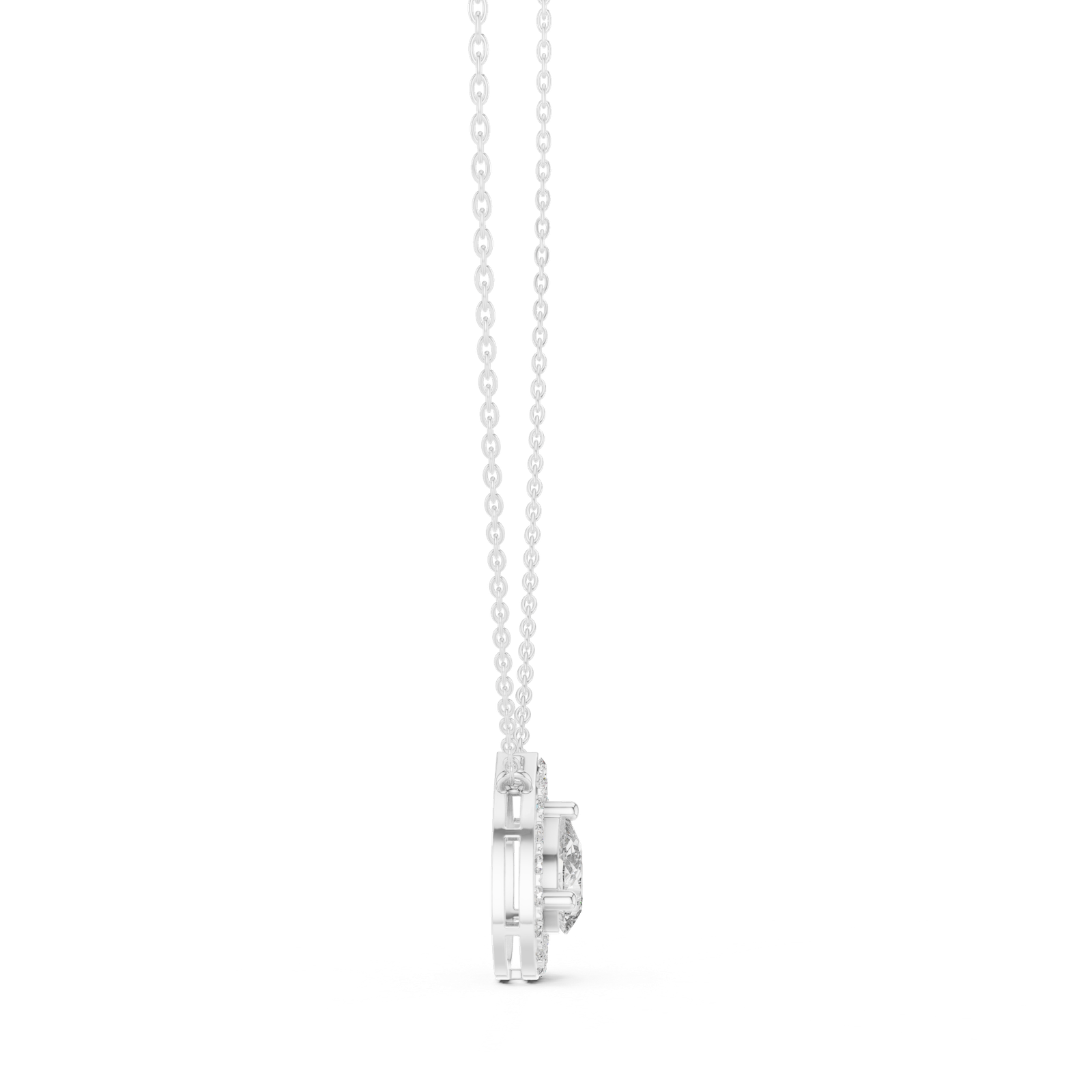 Aveline Pear Halo Pendant