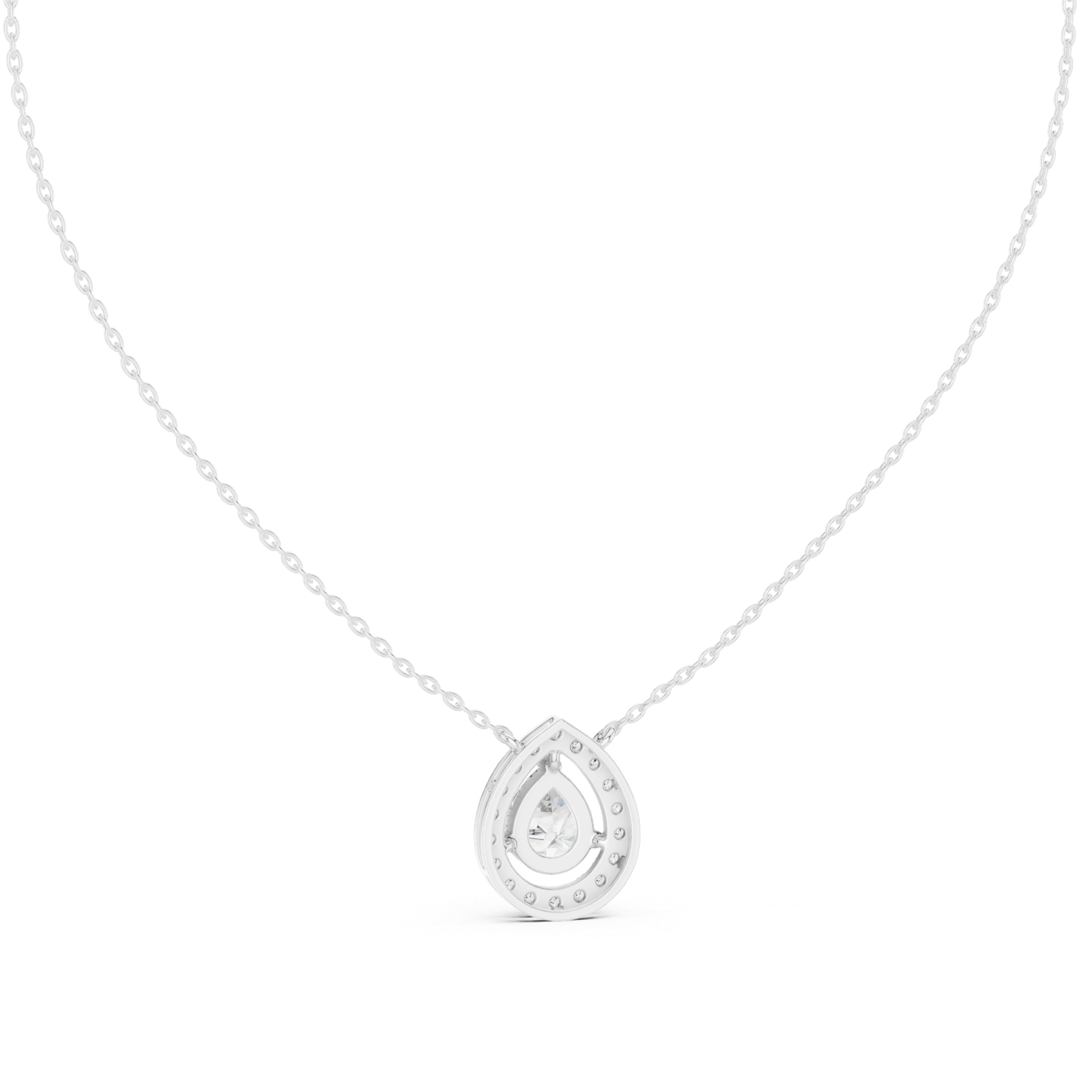 Aveline Pear Halo Pendant