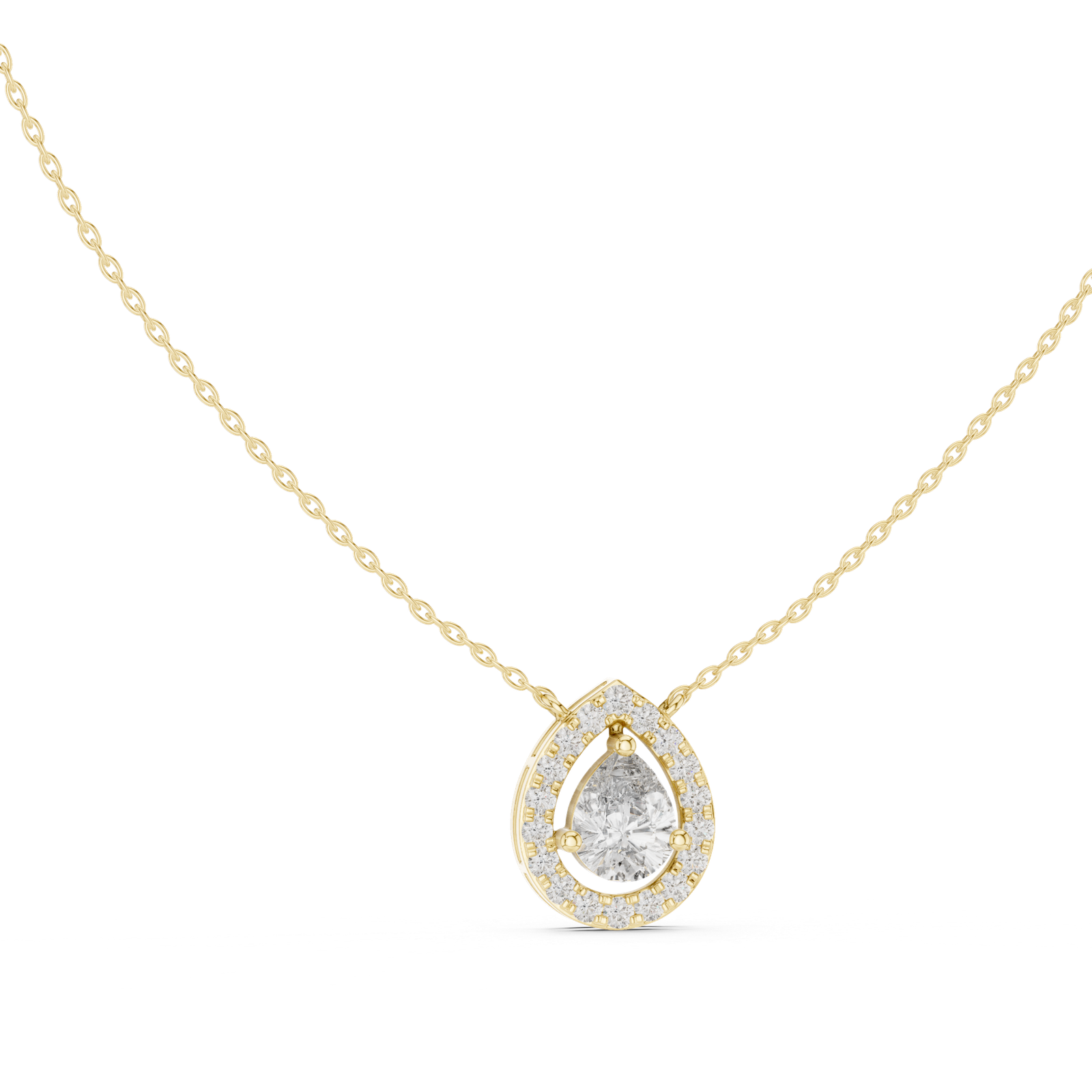 Aveline Pear Halo Pendant