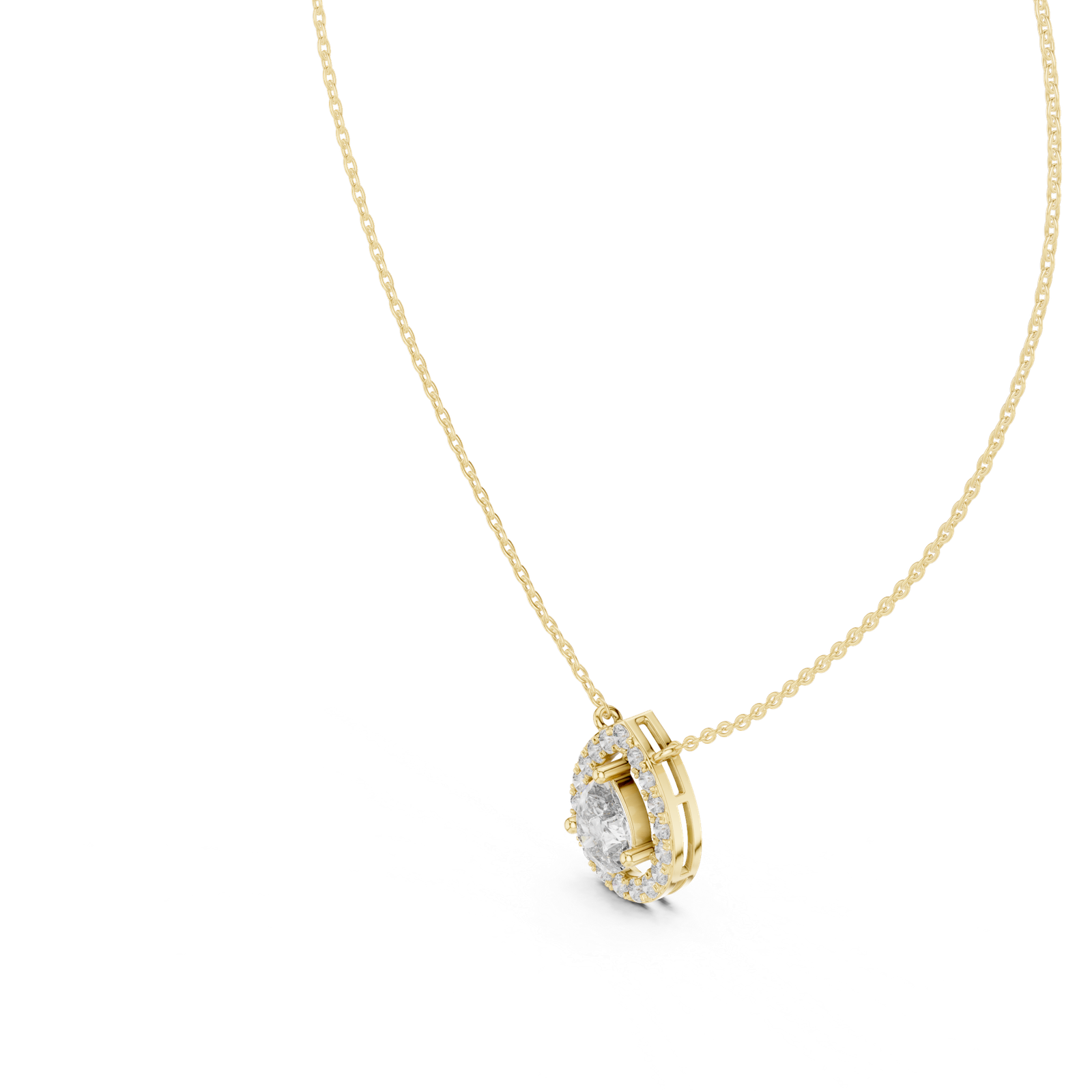 Aveline Pear Halo Pendant
