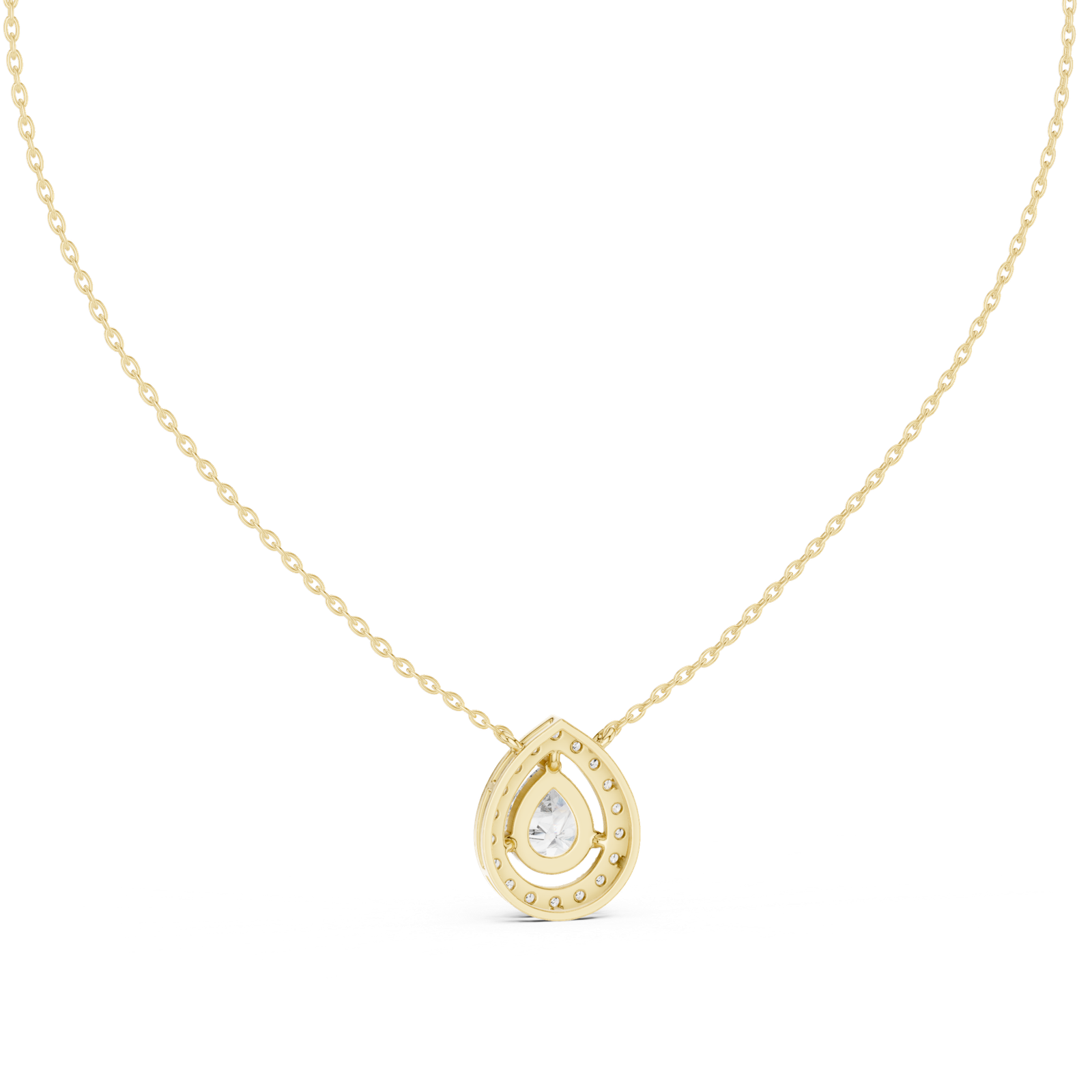 Aveline Pear Halo Pendant