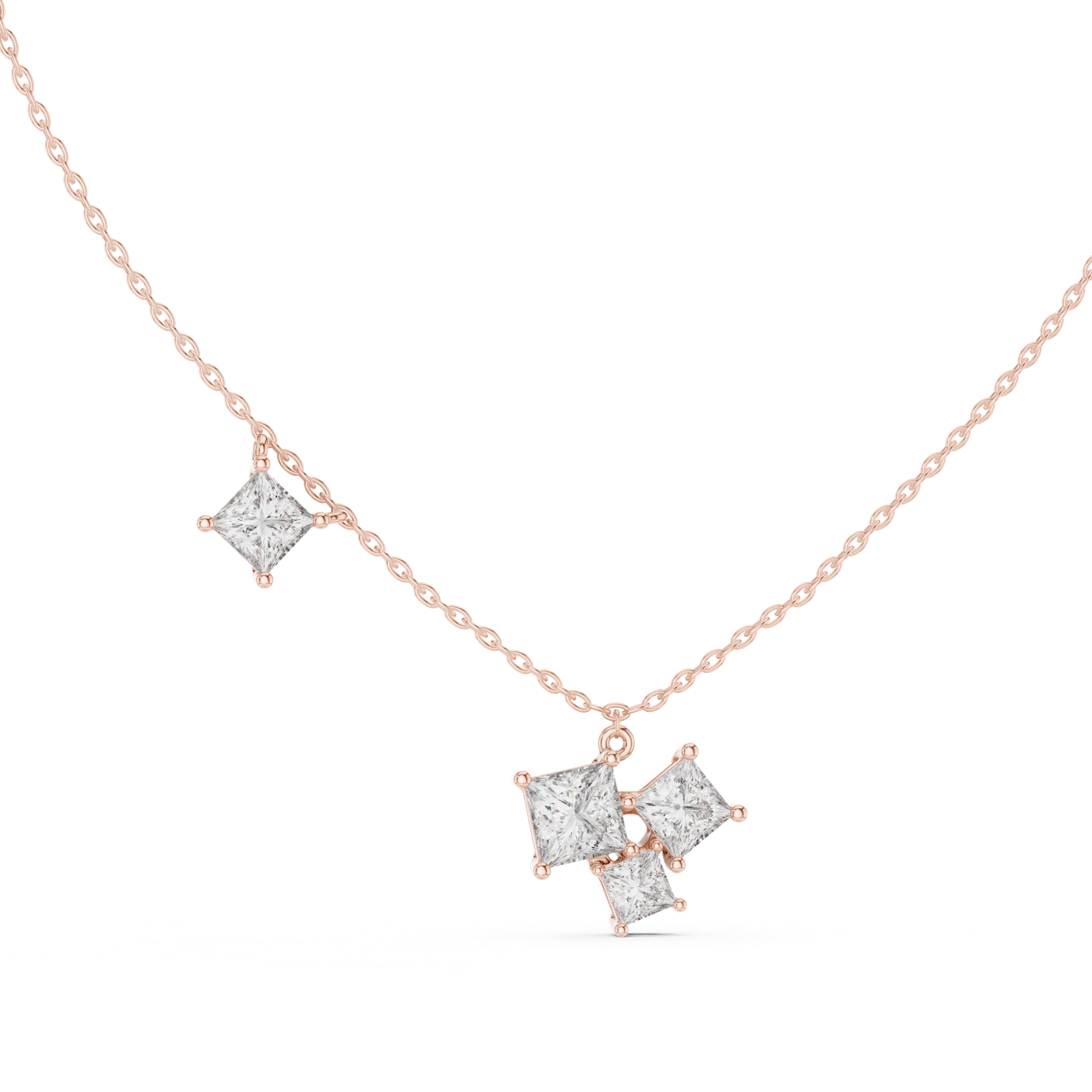 Aurette Princess Cluster Pendant
