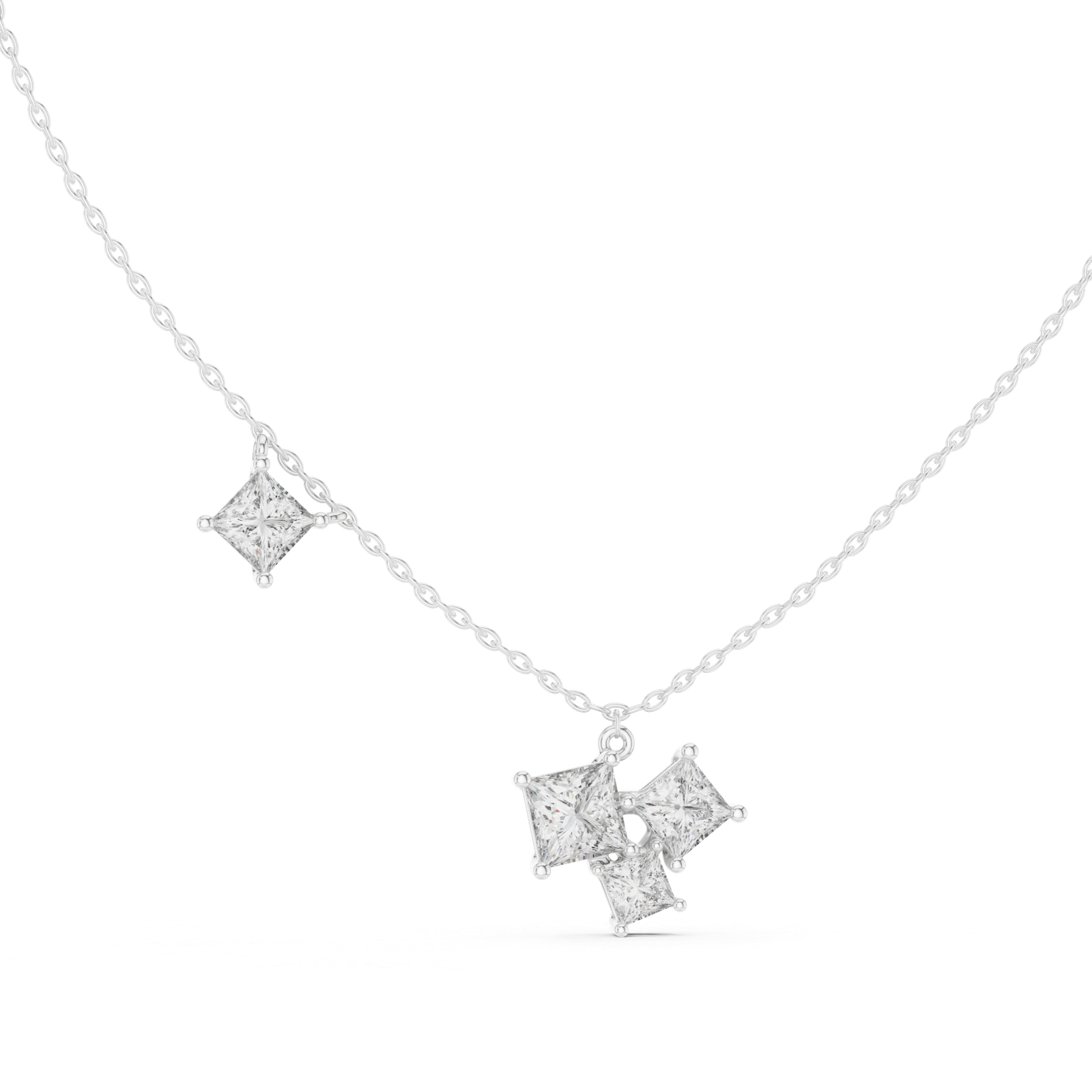 Aurette Princess Cluster Pendant