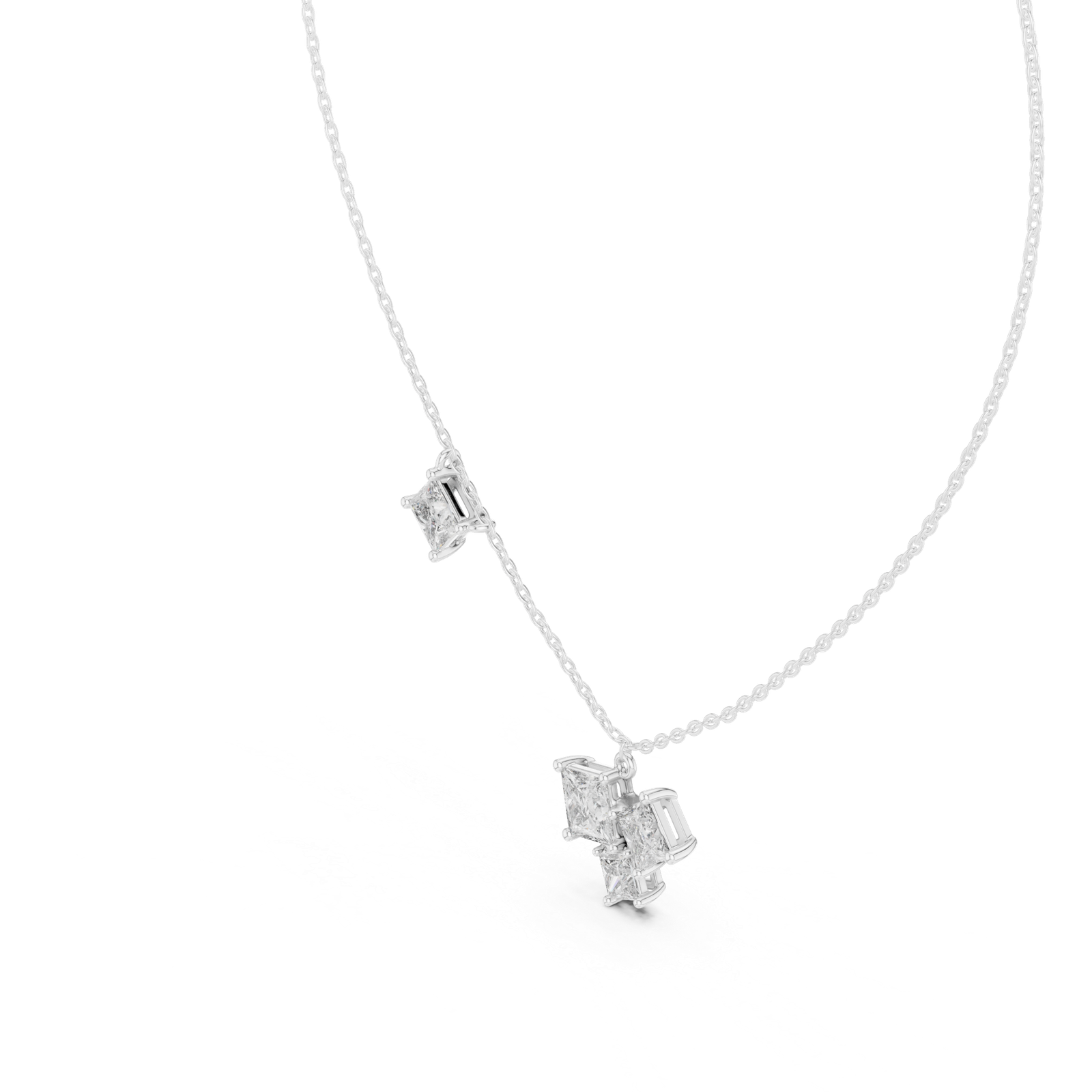 Aurette Princess Cluster Pendant