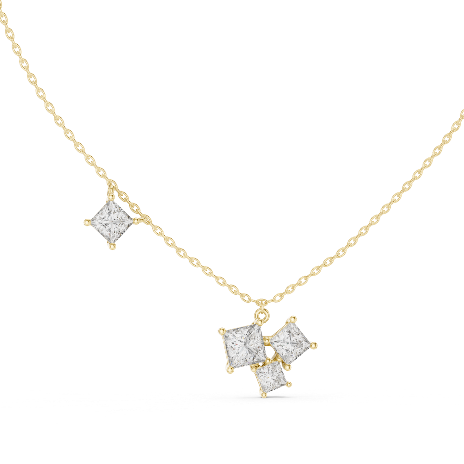 Aurette Princess Cluster Pendant