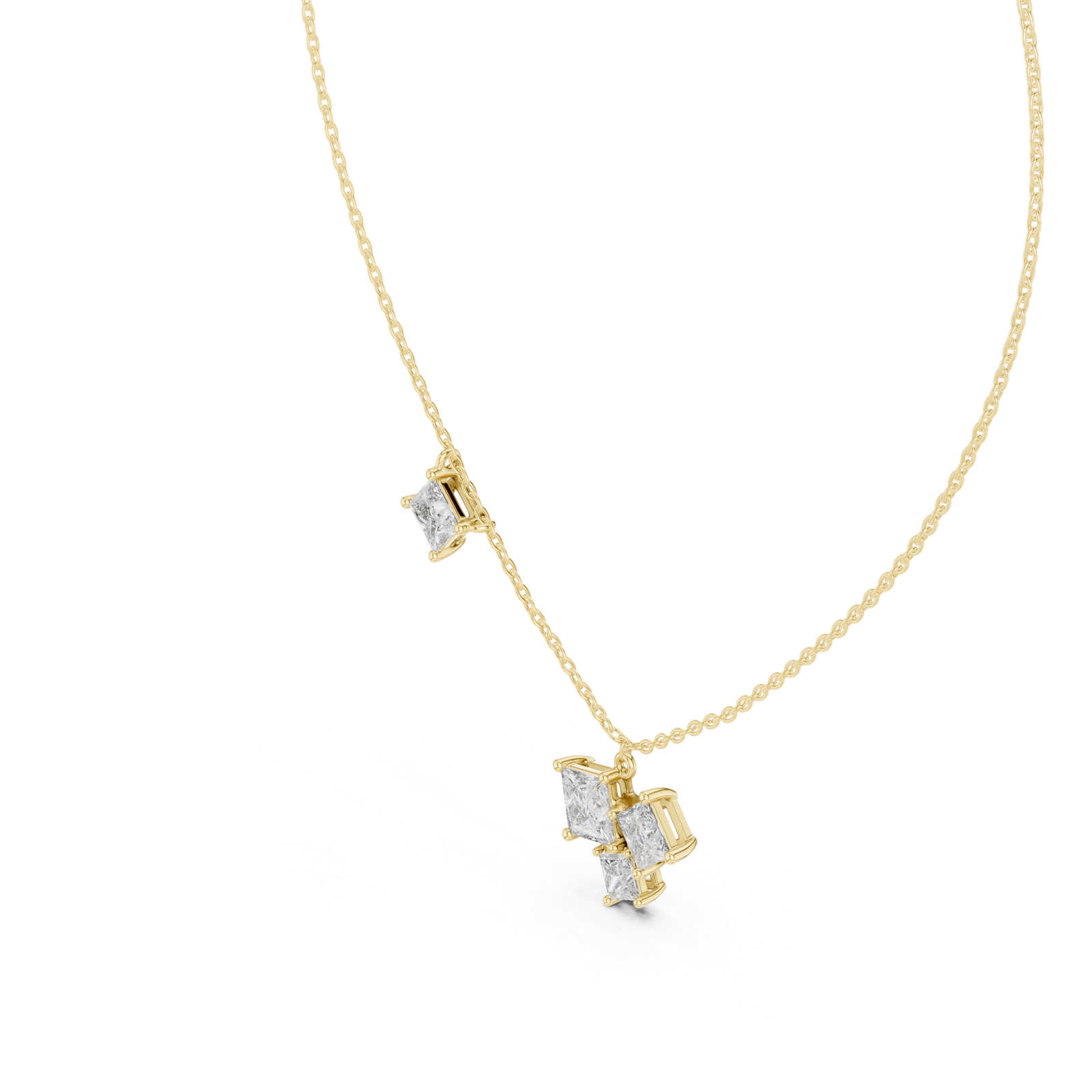 Aurette Princess Cluster Pendant