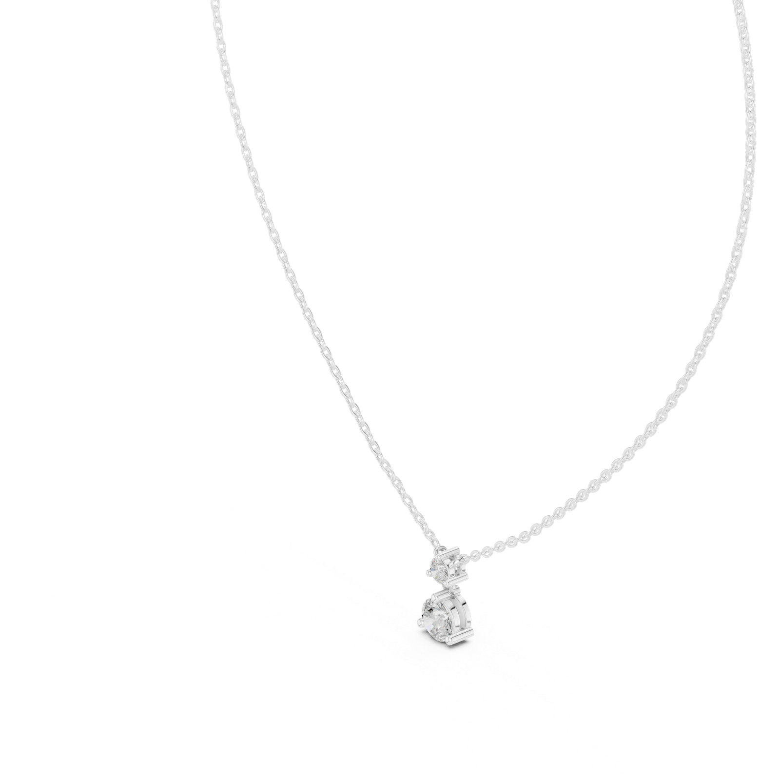 Sienna Two-Stone Round Drop Pendant