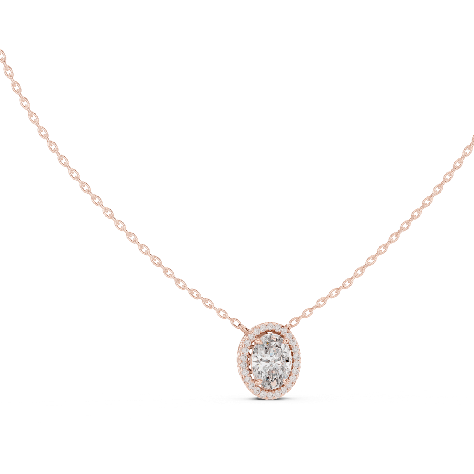 Evadne Oval Halo Slider Pendant