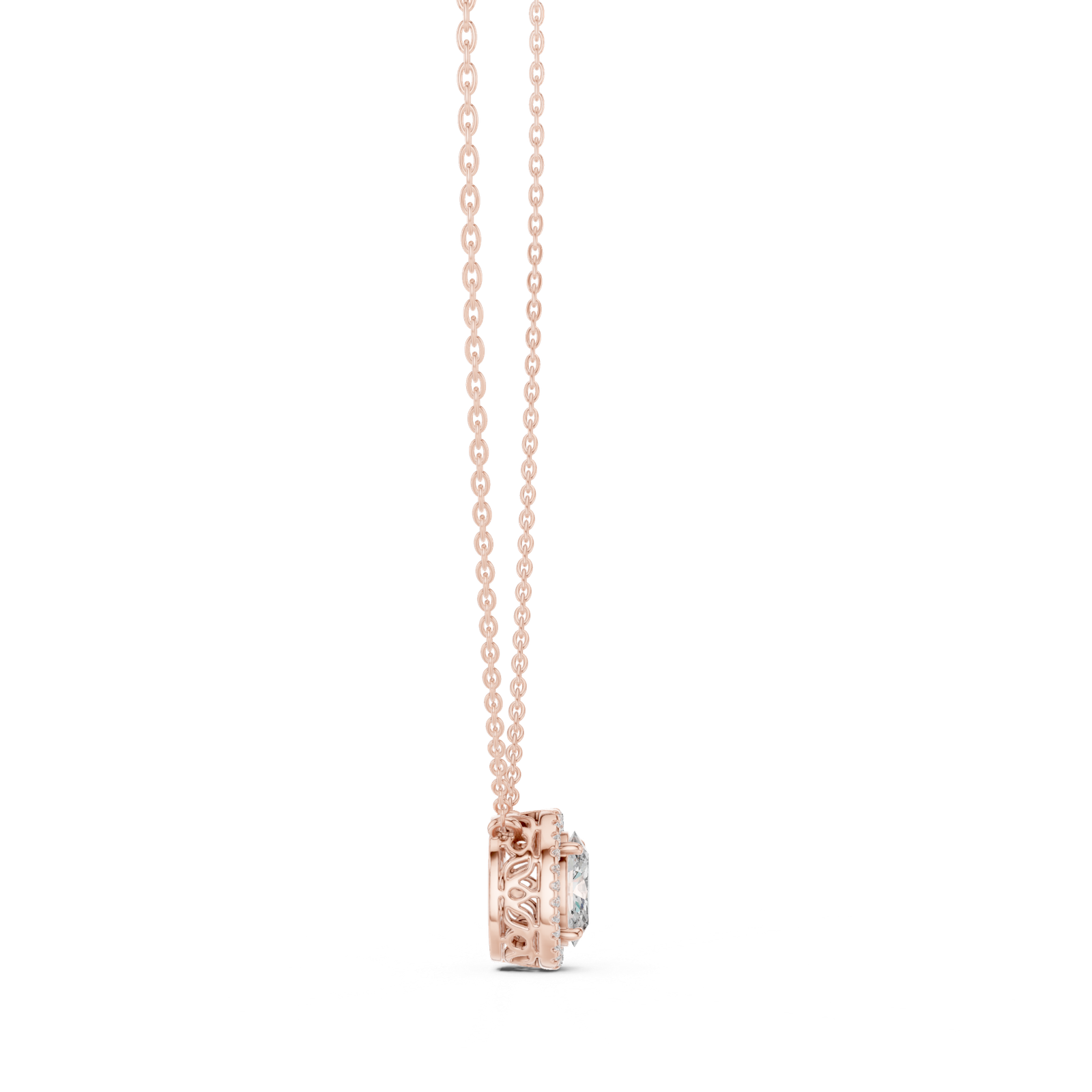 Evadne Oval Halo Slider Pendant
