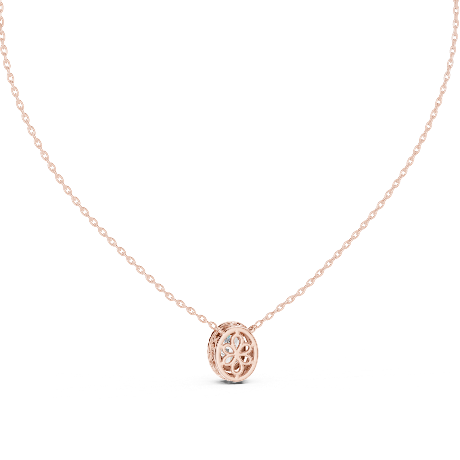 Evadne Oval Halo Slider Pendant