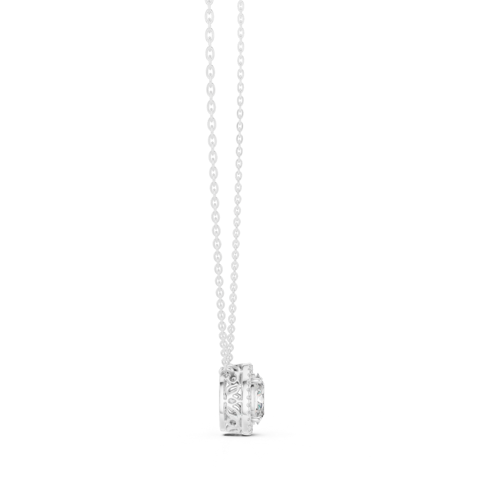 Evadne Oval Halo Slider Pendant