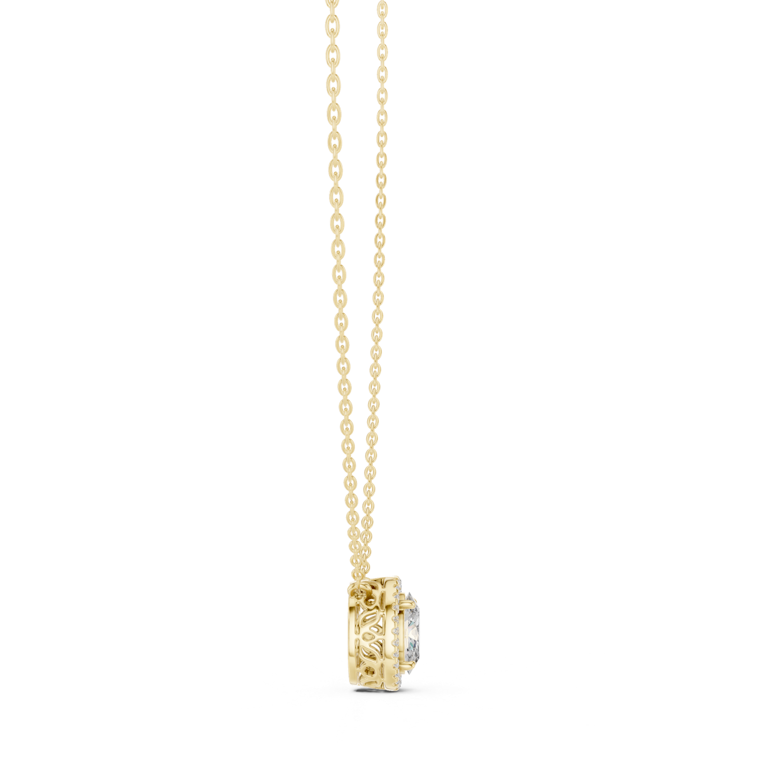 Evadne Oval Halo Slider Pendant