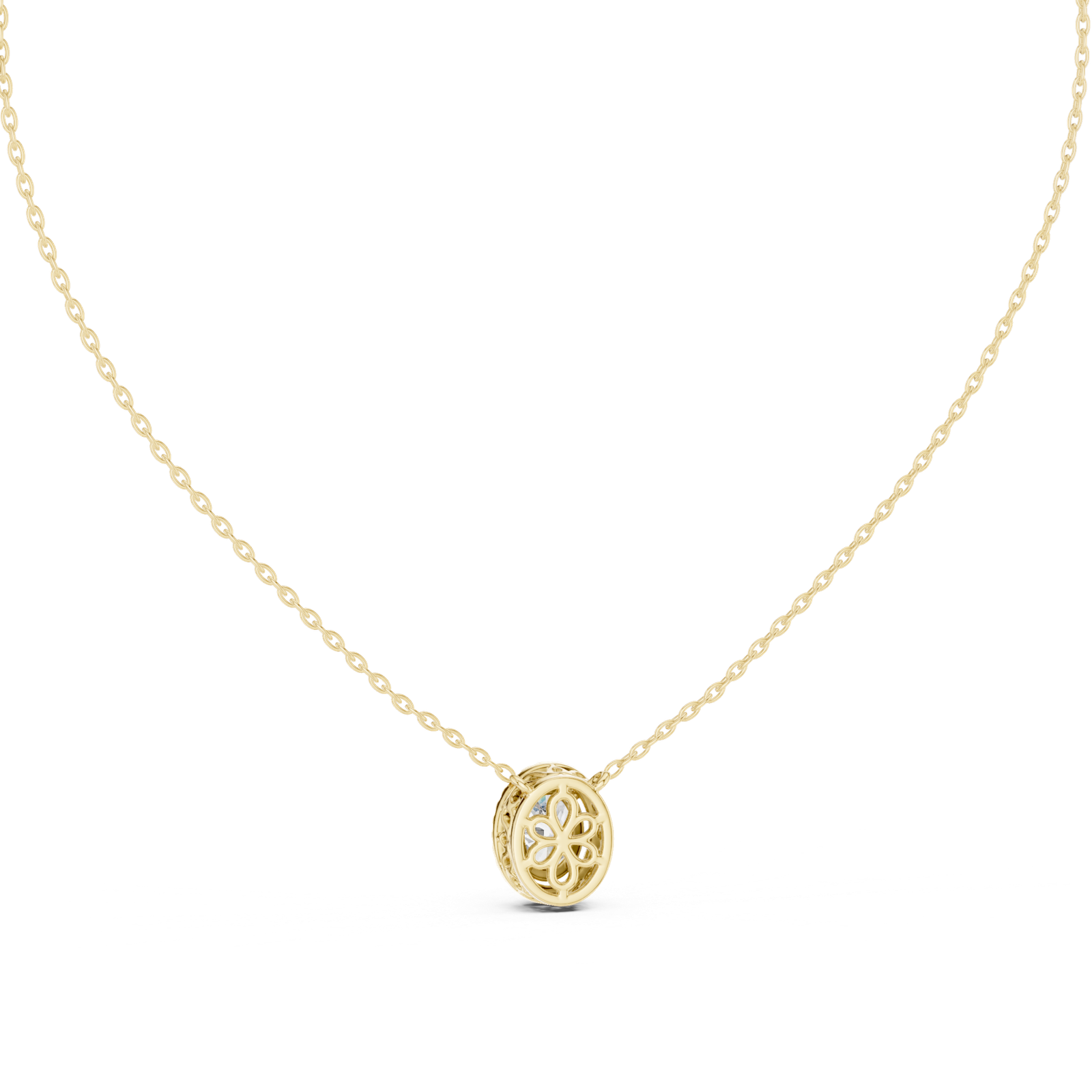 Evadne Oval Halo Slider Pendant