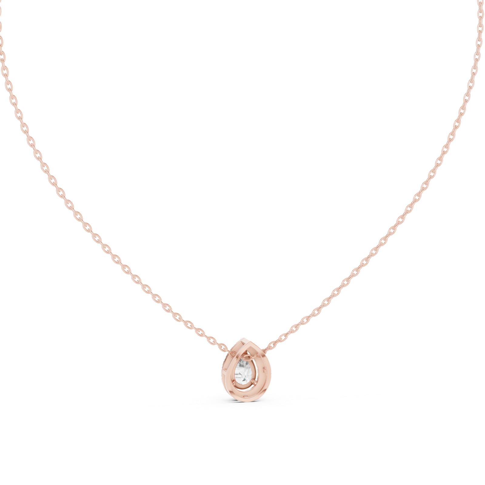 Saphira Pear Halo Pendant