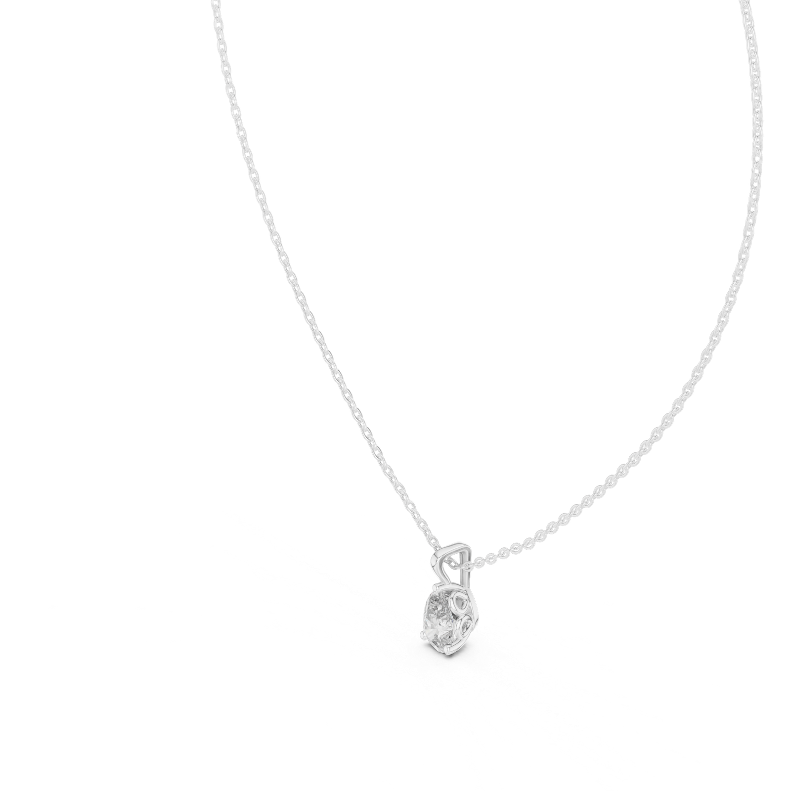 Arielle Pear Solitaire Pendant