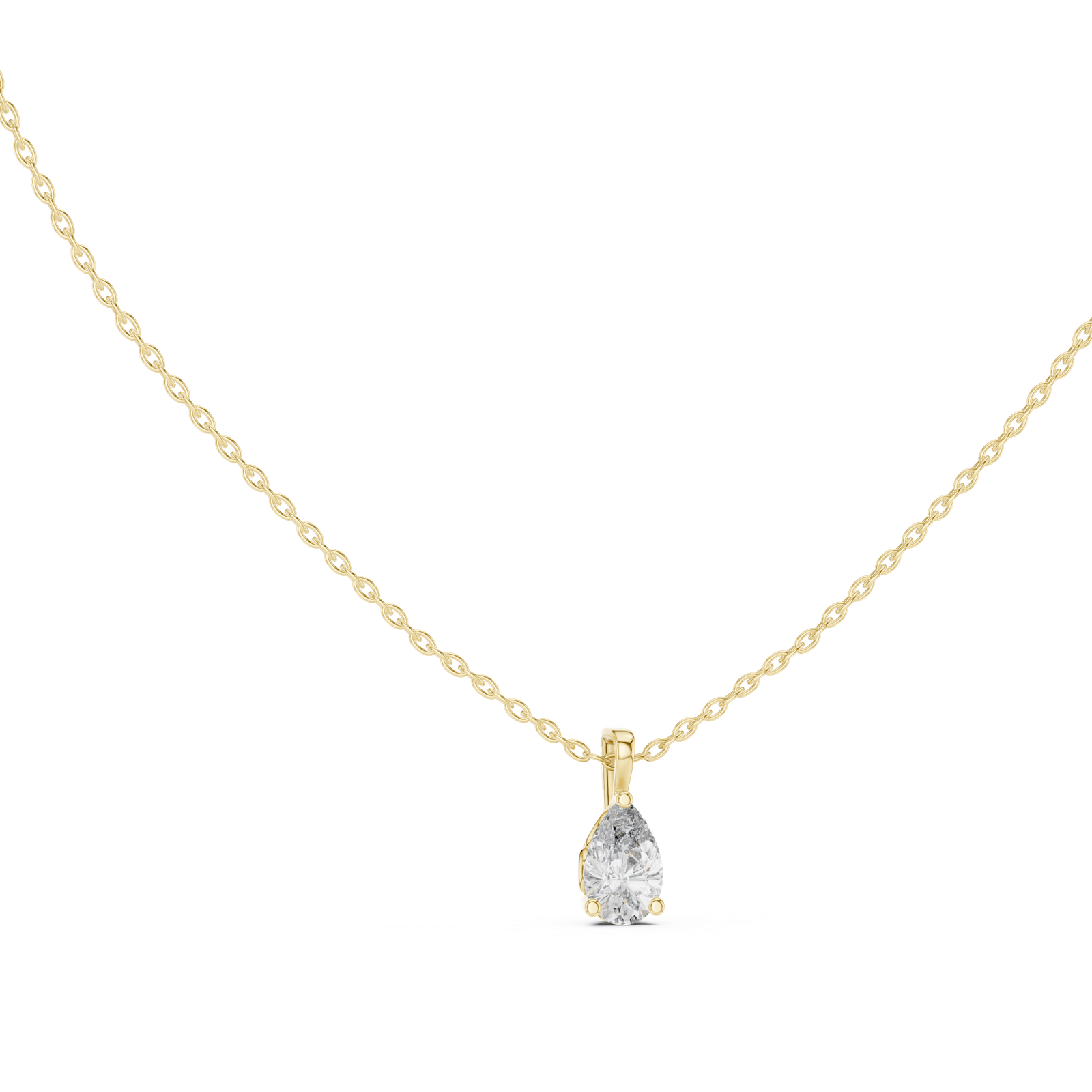 Arielle Pear Solitaire Pendant