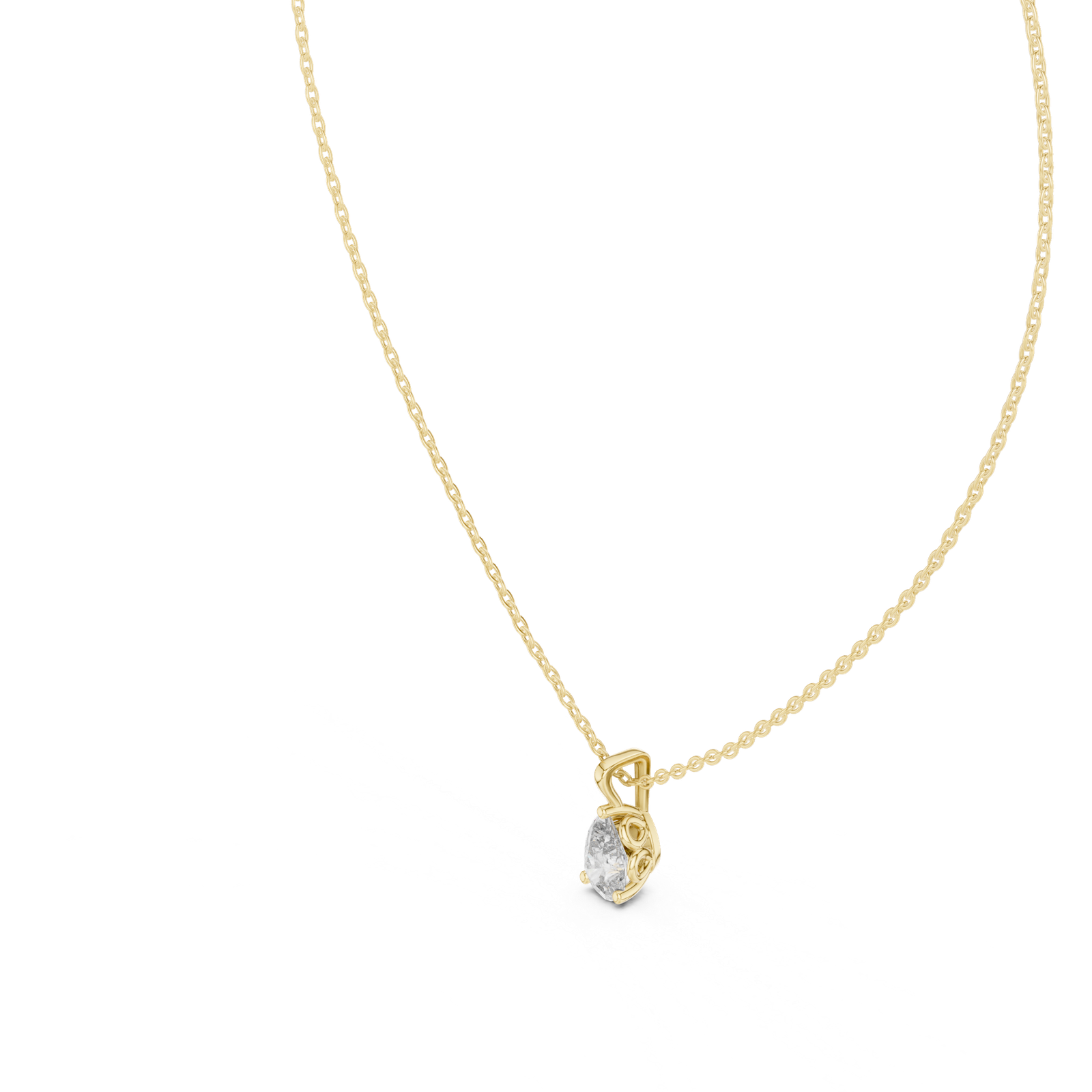 Arielle Pear Solitaire Pendant