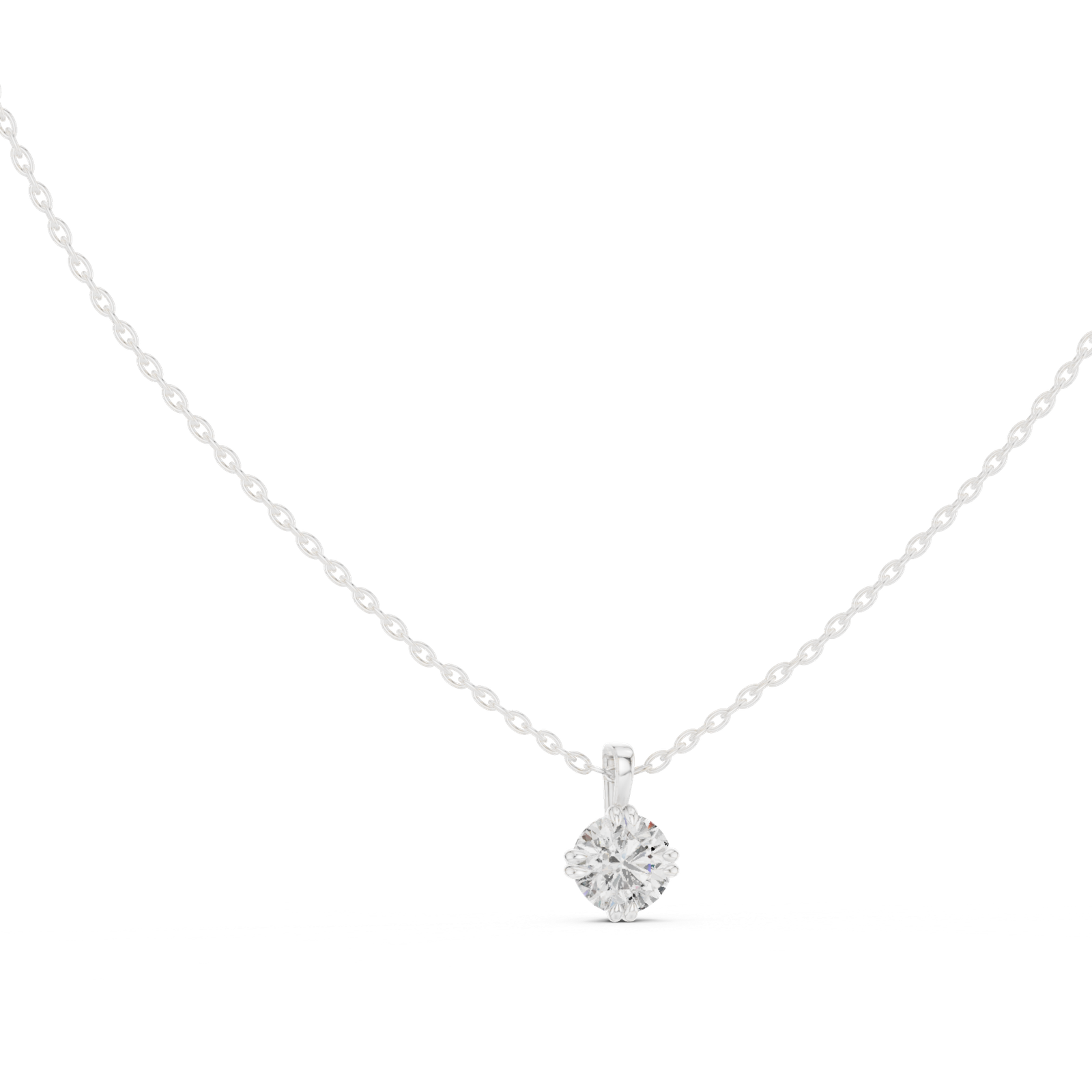 Odette Round Crown Solitaire Pendant