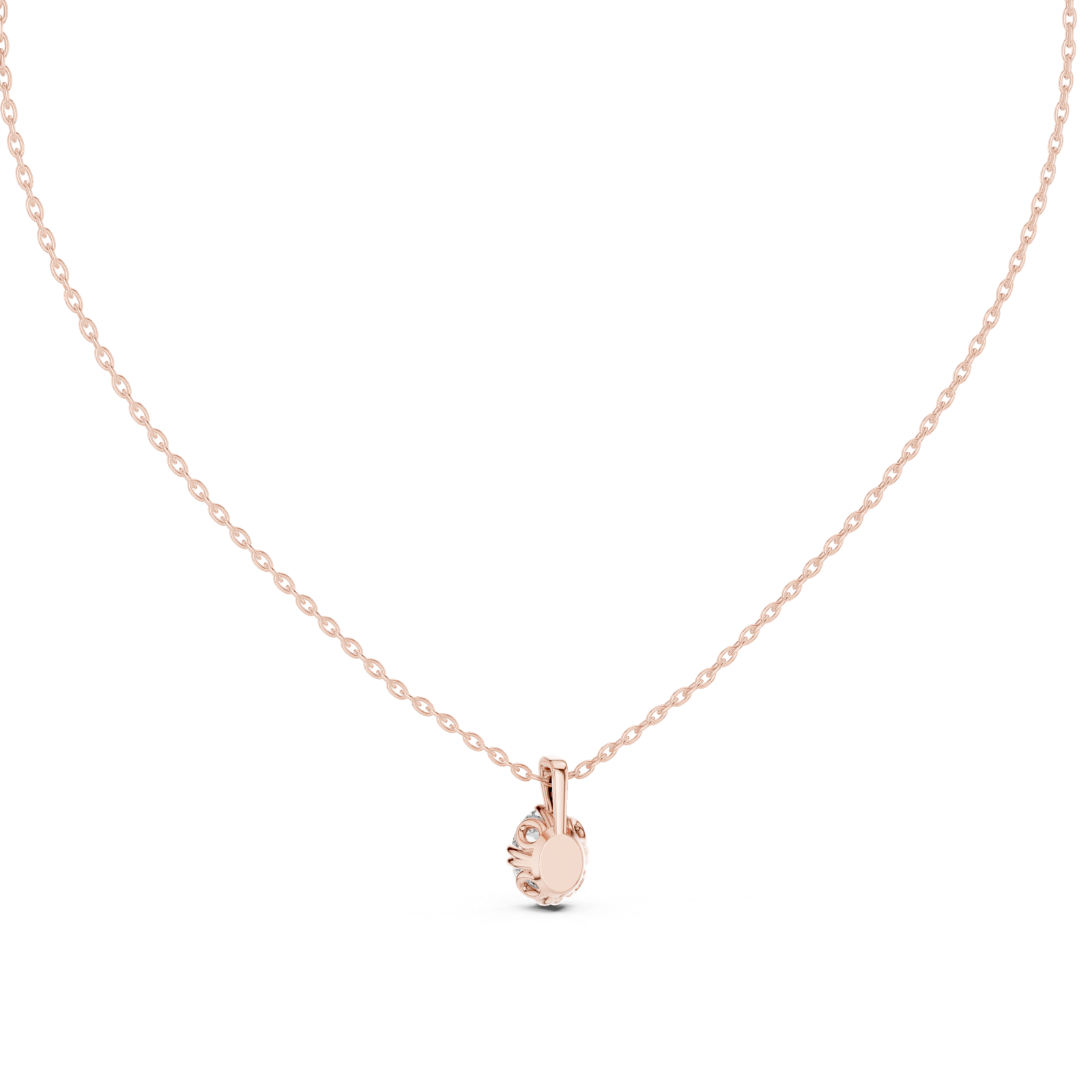 Astra Oval Scroll Solitaire Pendant