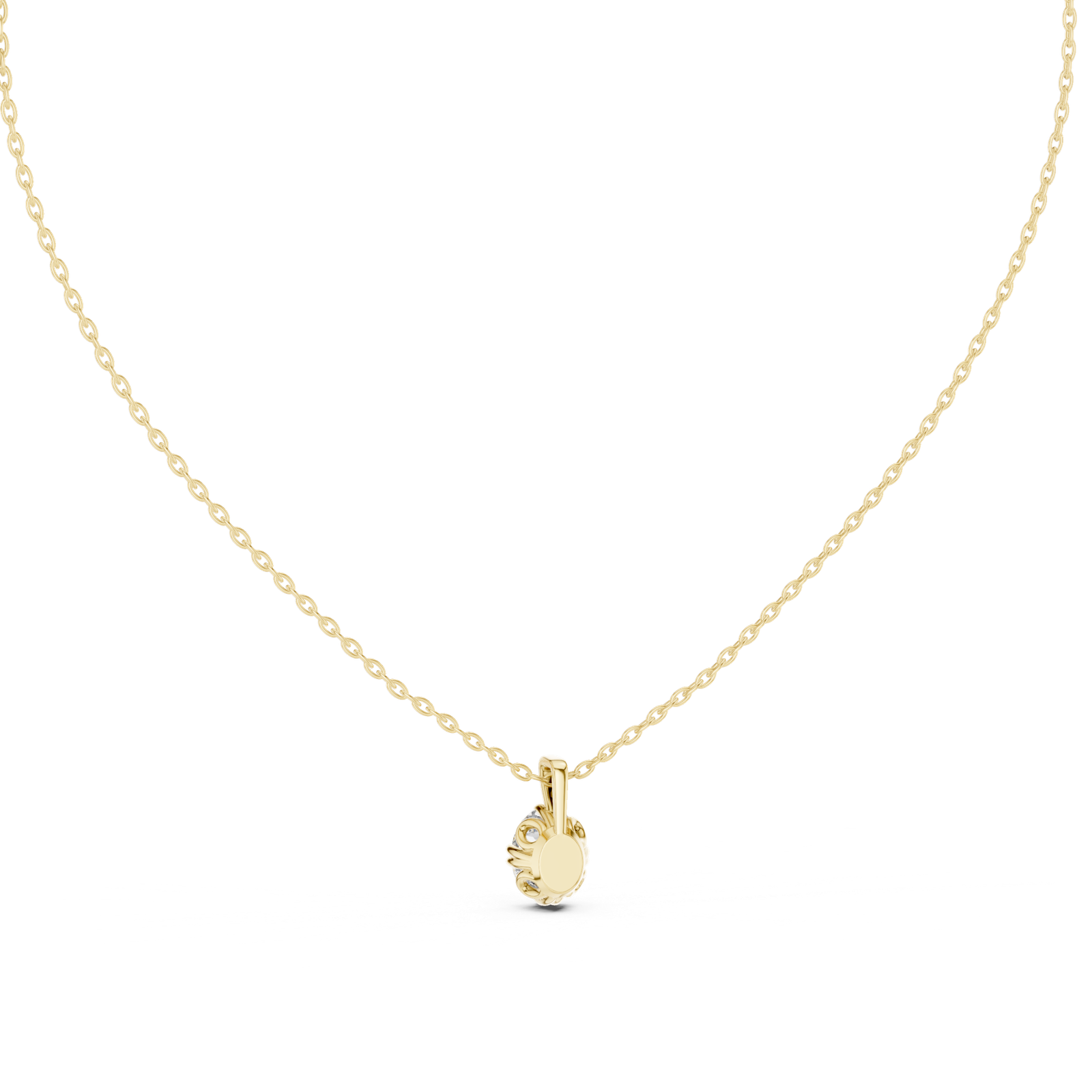 Astra Oval Scroll Solitaire Pendant
