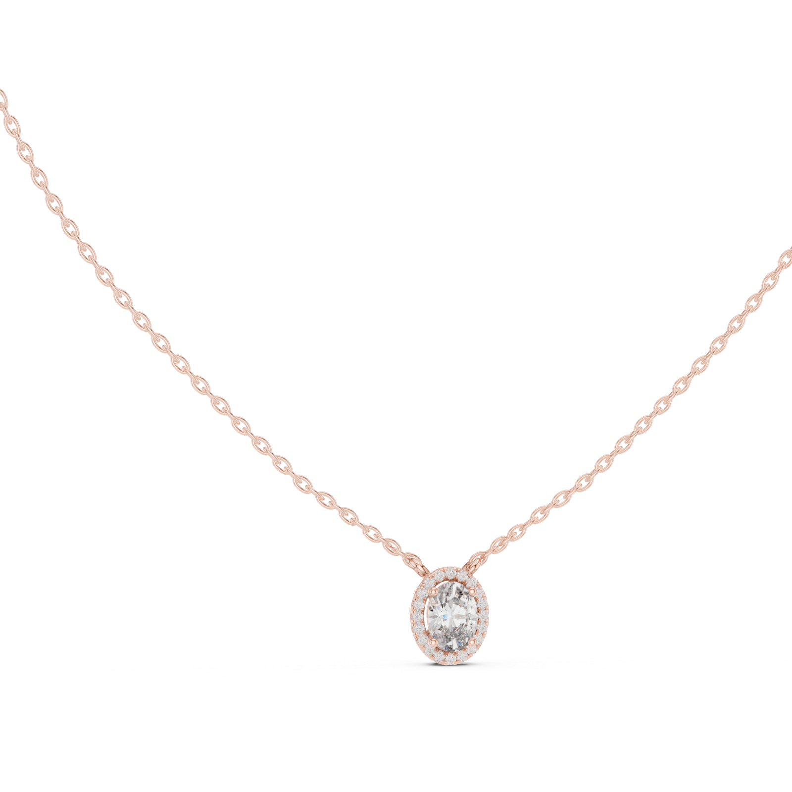 Selene Oval Halo Pendant