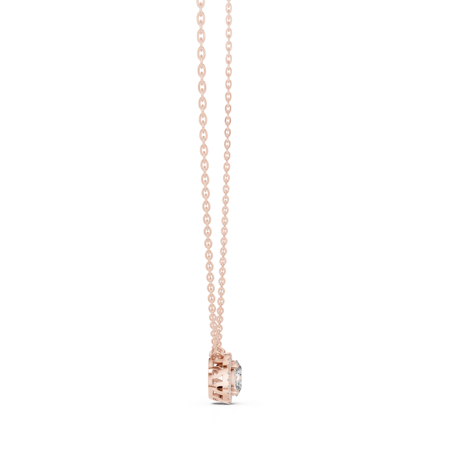 Selene Oval Halo Pendant