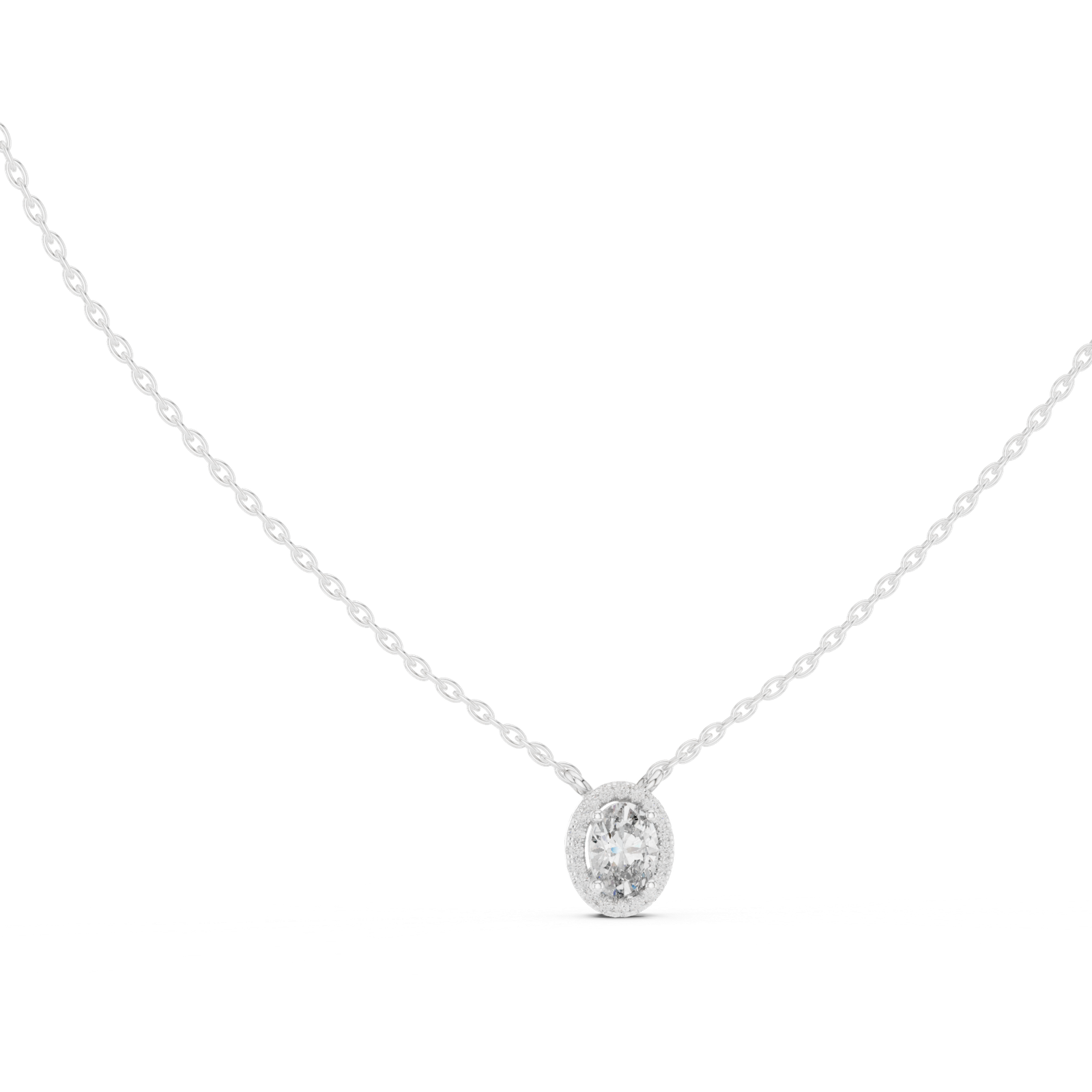 Selene Oval Halo Pendant