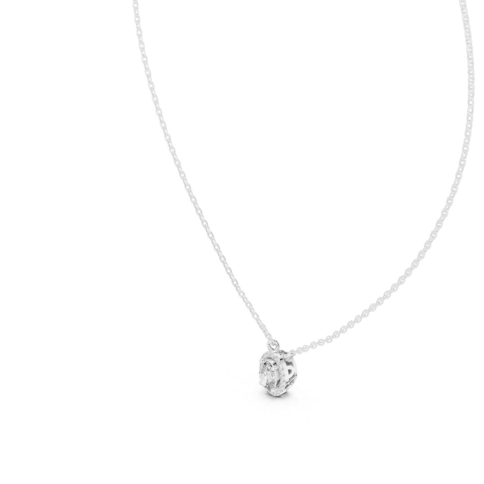 Selene Oval Halo Pendant