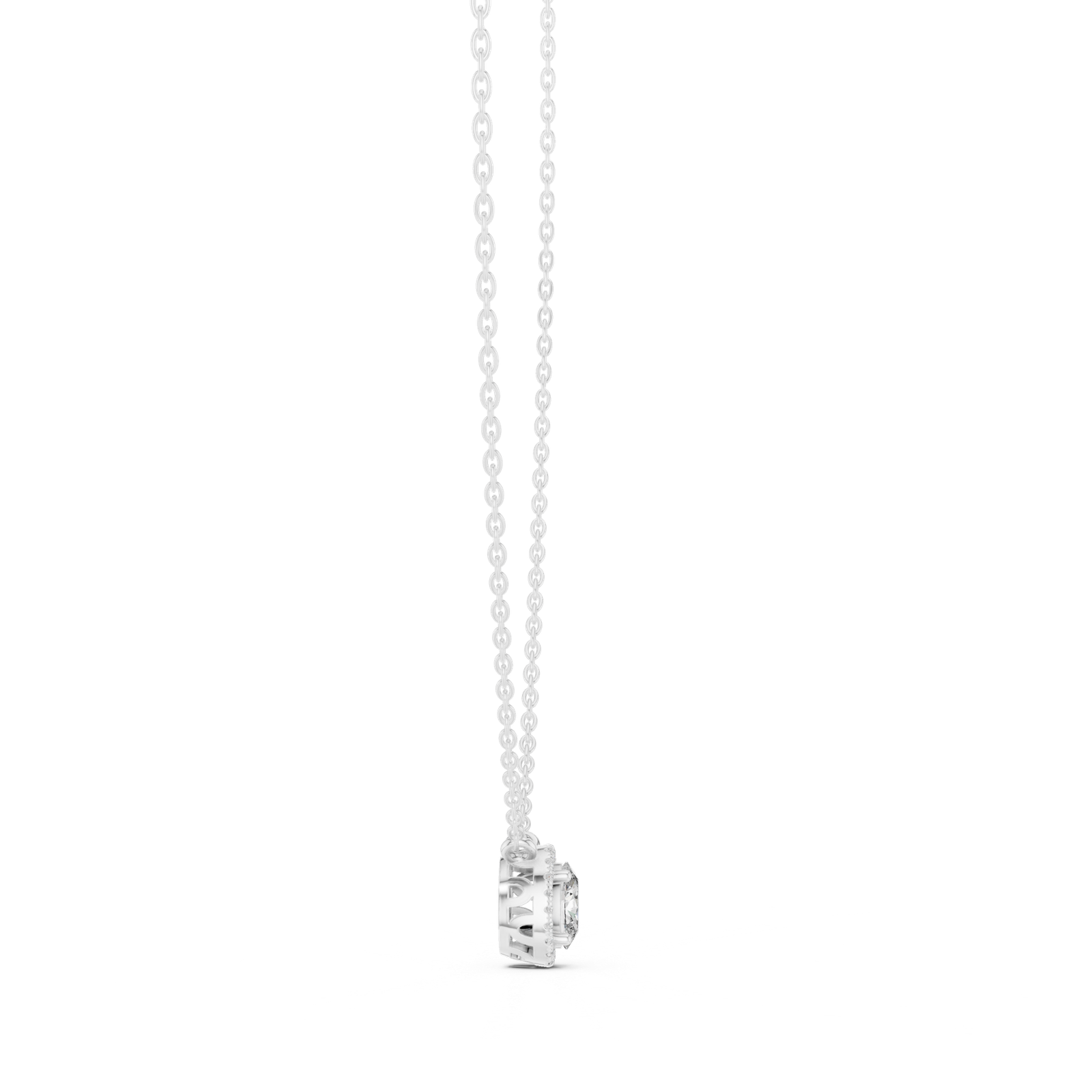 Selene Oval Halo Pendant