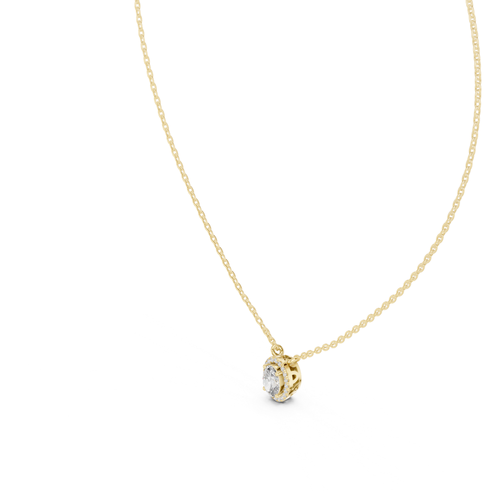 Selene Oval Halo Pendant
