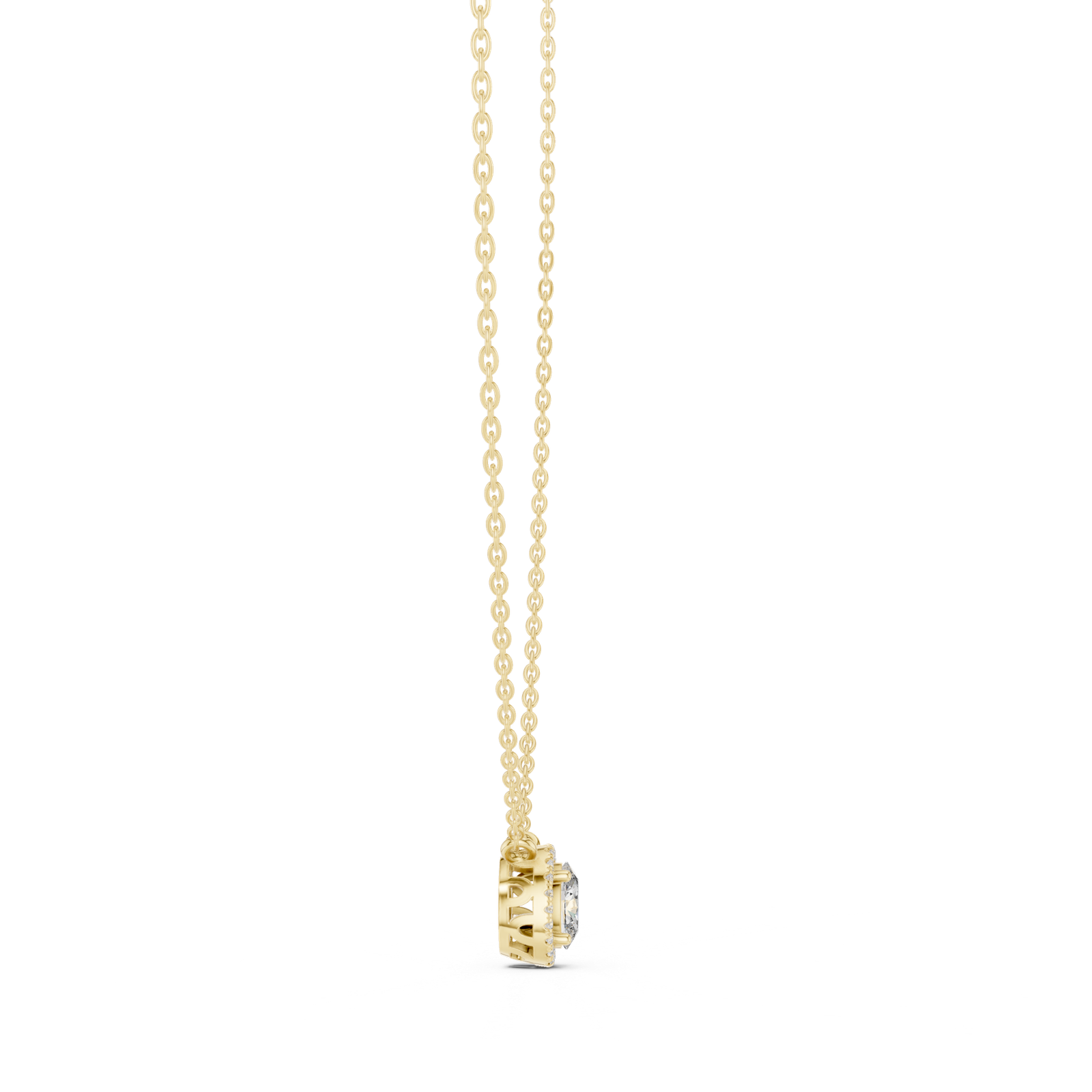 Selene Oval Halo Pendant