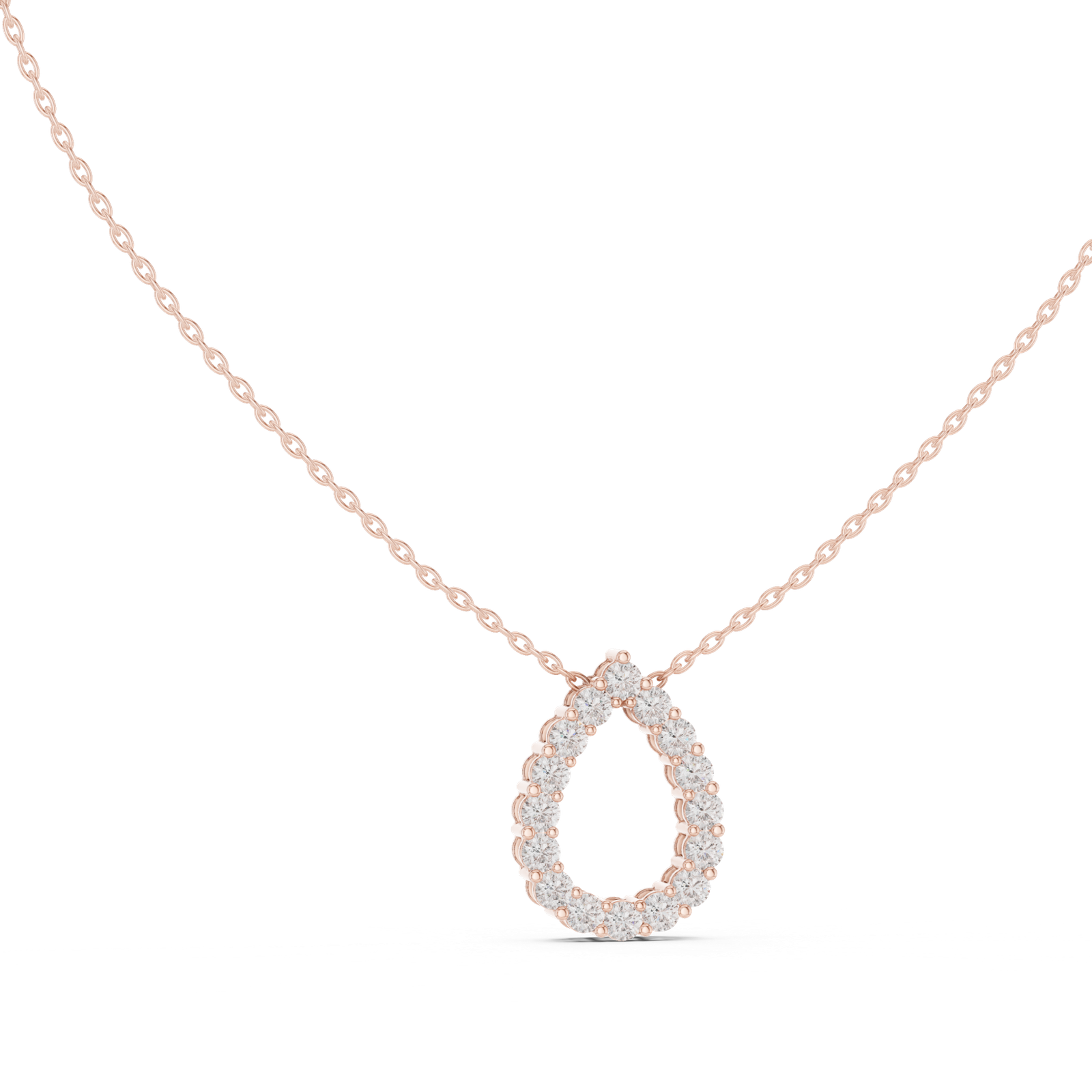 Amoret Open Pear Round Pendant