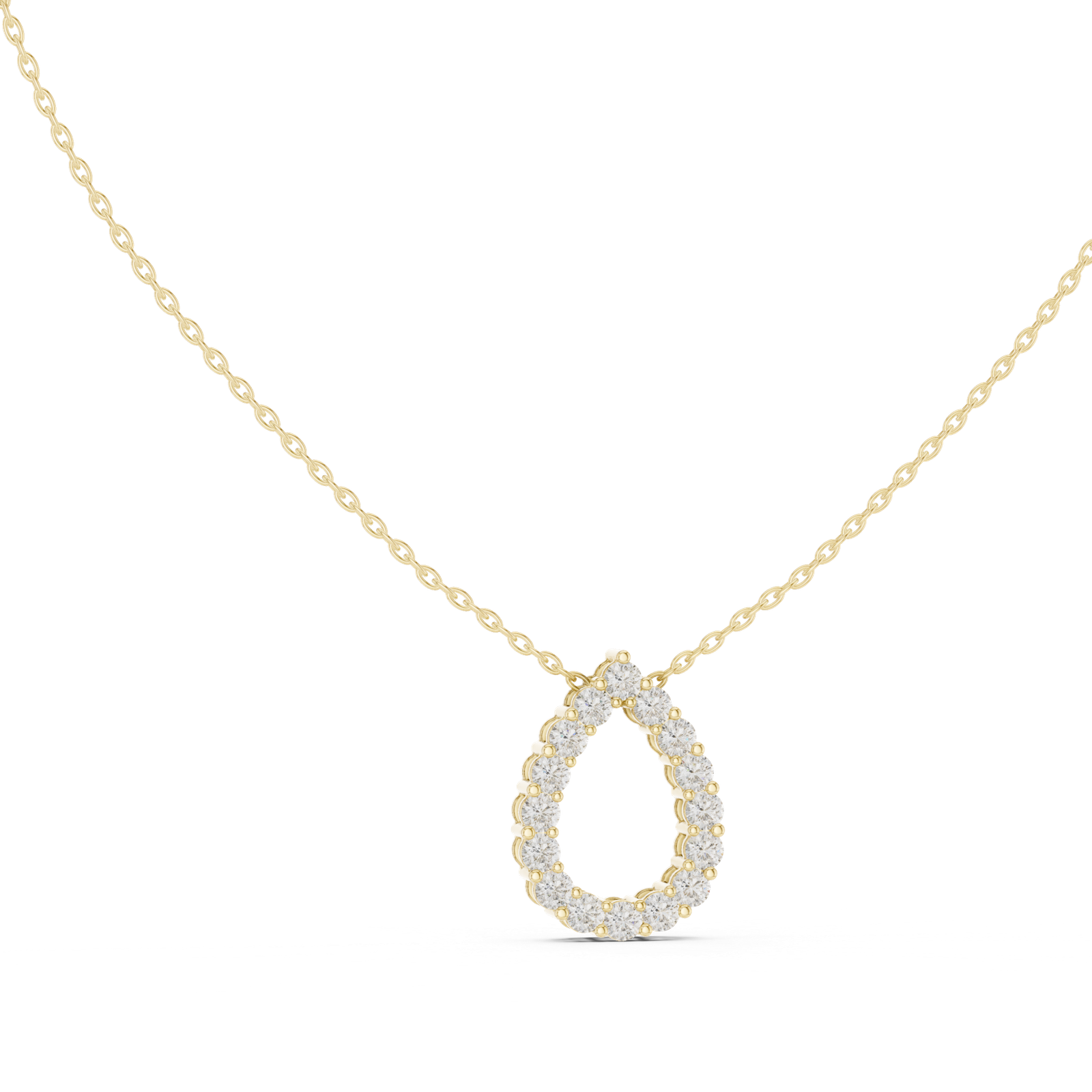 Amoret Open Pear Round Pendant