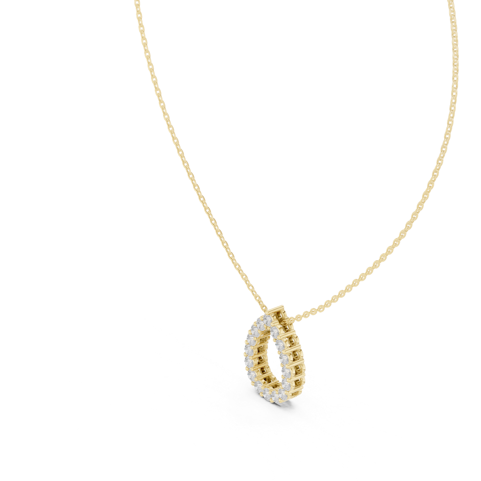 Amoret Open Pear Round Pendant