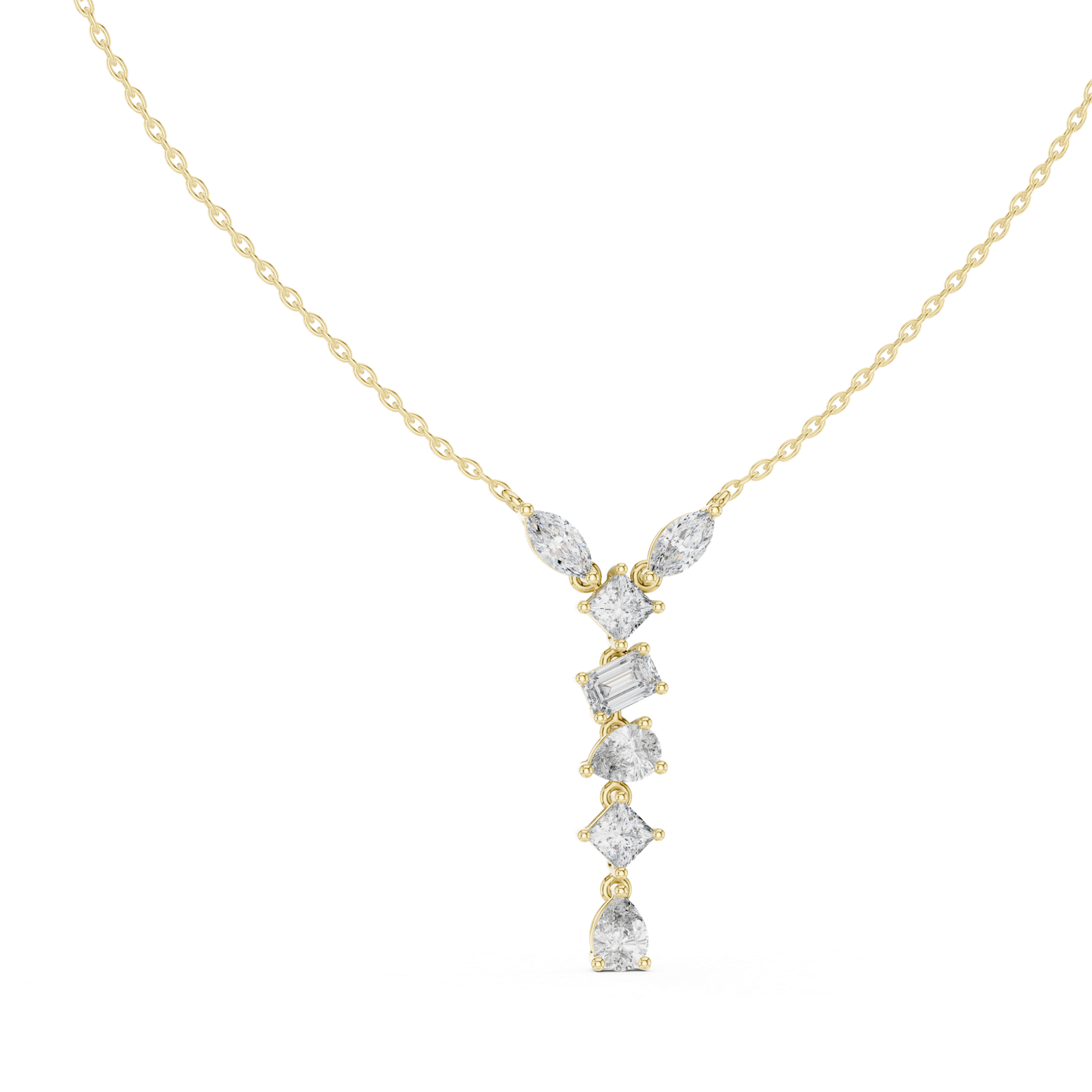 Lisette Mixed Shape Lariat Pendant