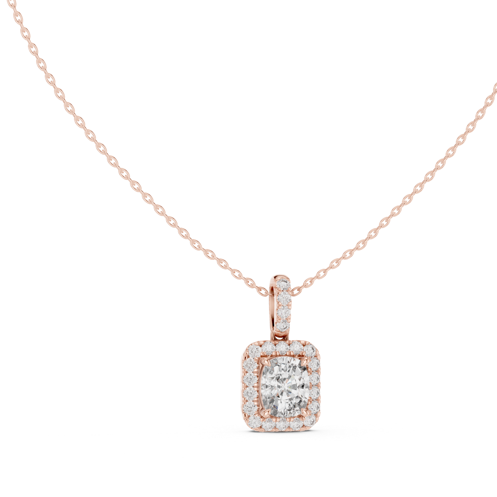 Isolde Cushion Halo Bail Pendant