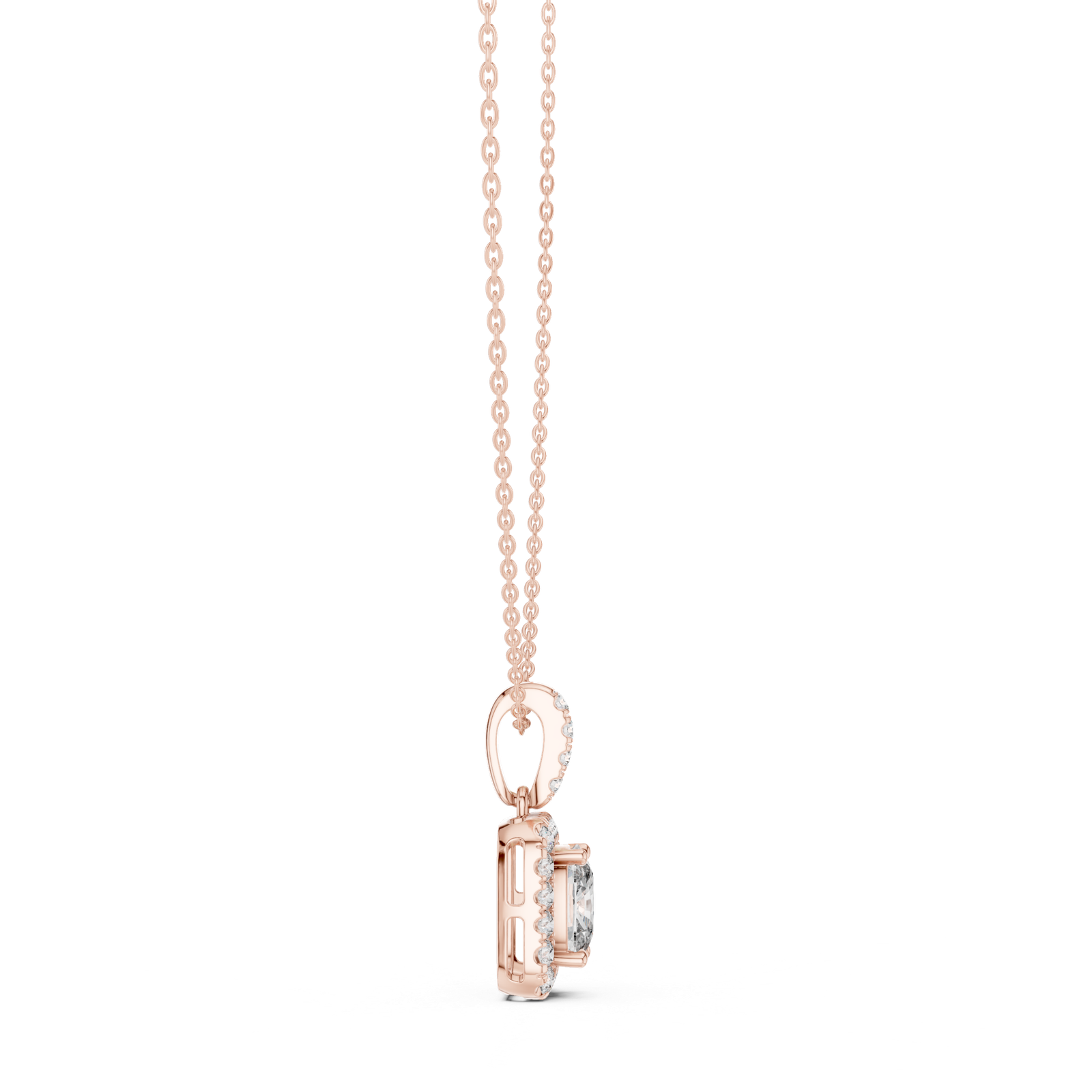 Isolde Cushion Halo Bail Pendant