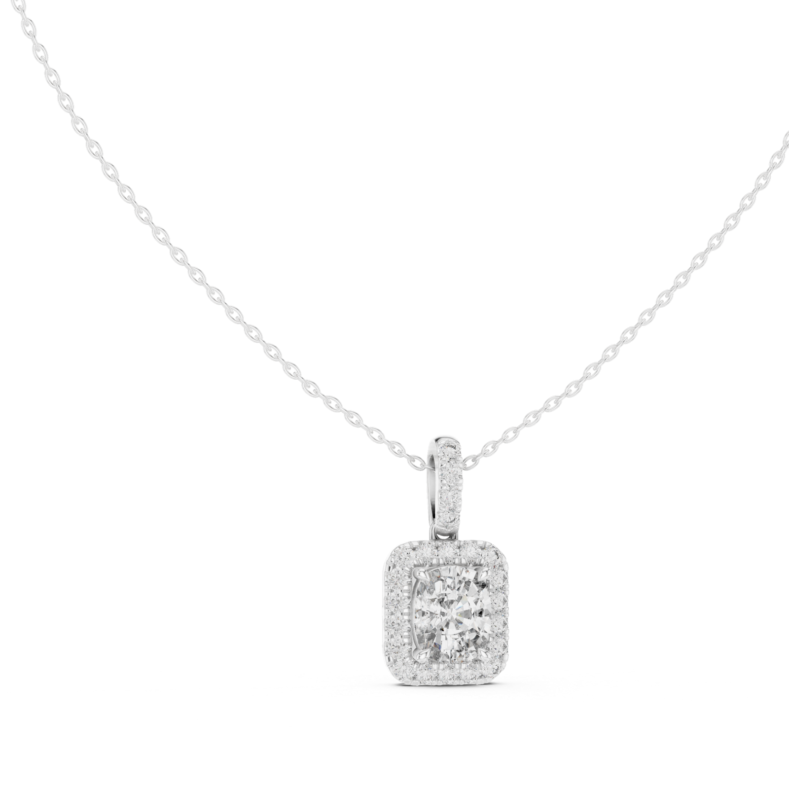 Isolde Cushion Halo Bail Pendant