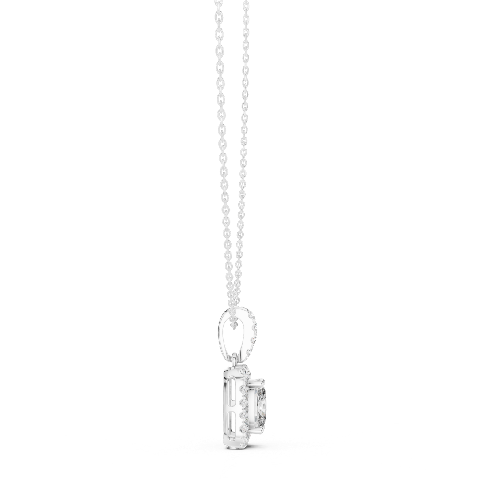 Isolde Cushion Halo Bail Pendant