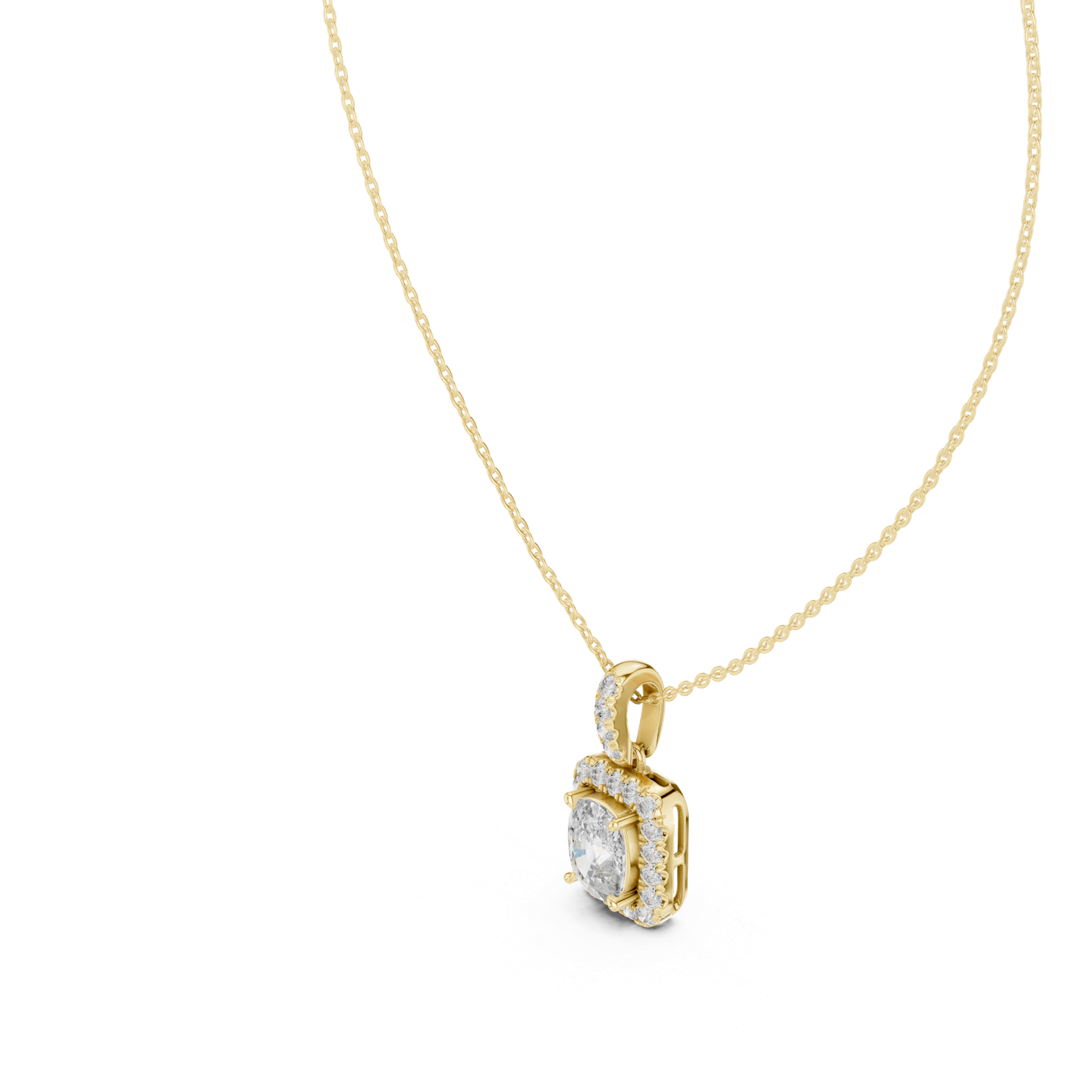Isolde Cushion Halo Bail Pendant
