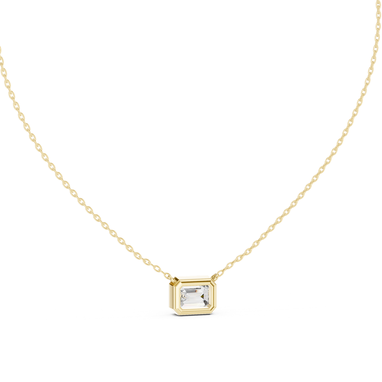 Amelie Emerald Bezel Statement Pendant